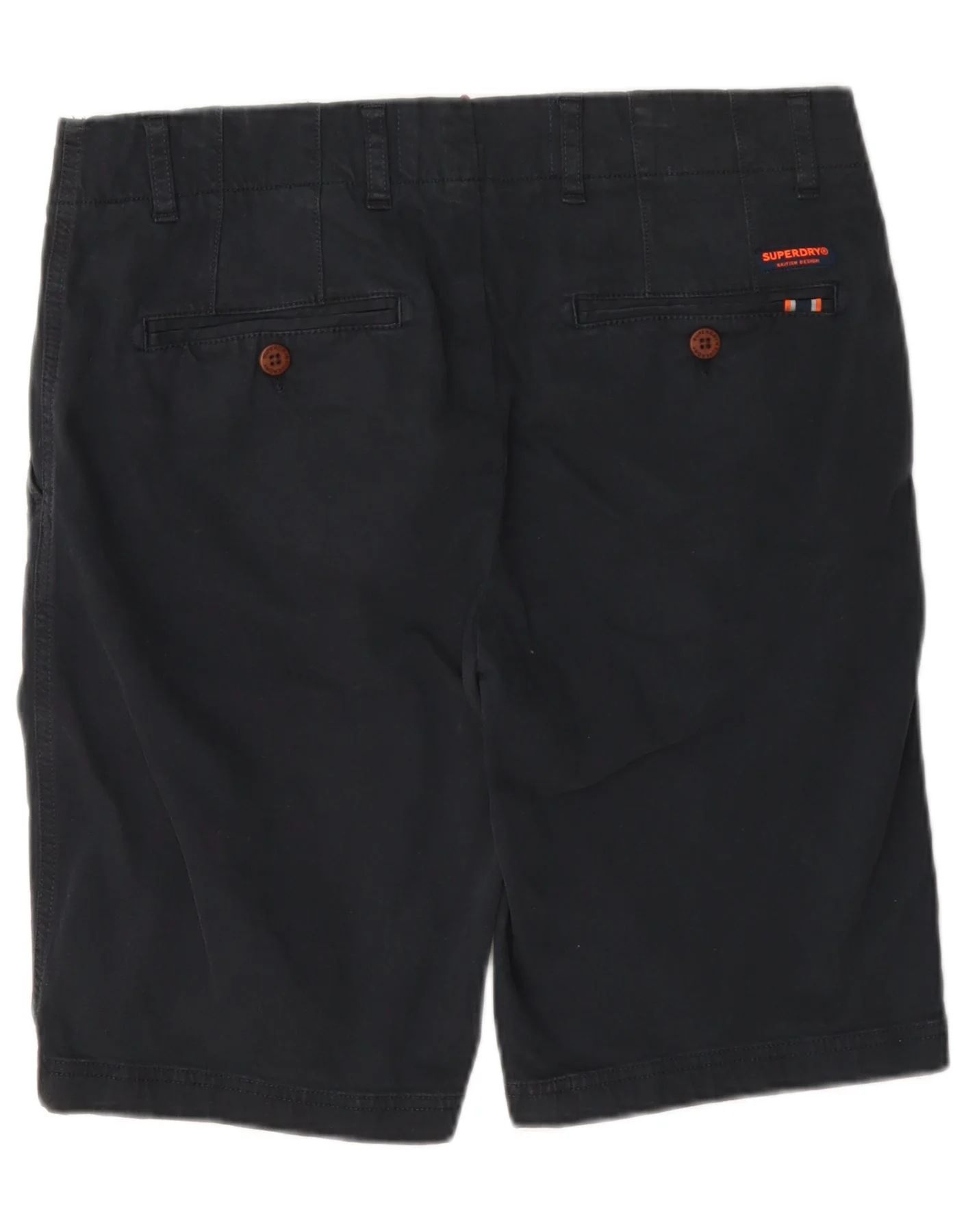Superdry Mens Chino Shorts W32 Medium Navy Blue Cotton - Image 2