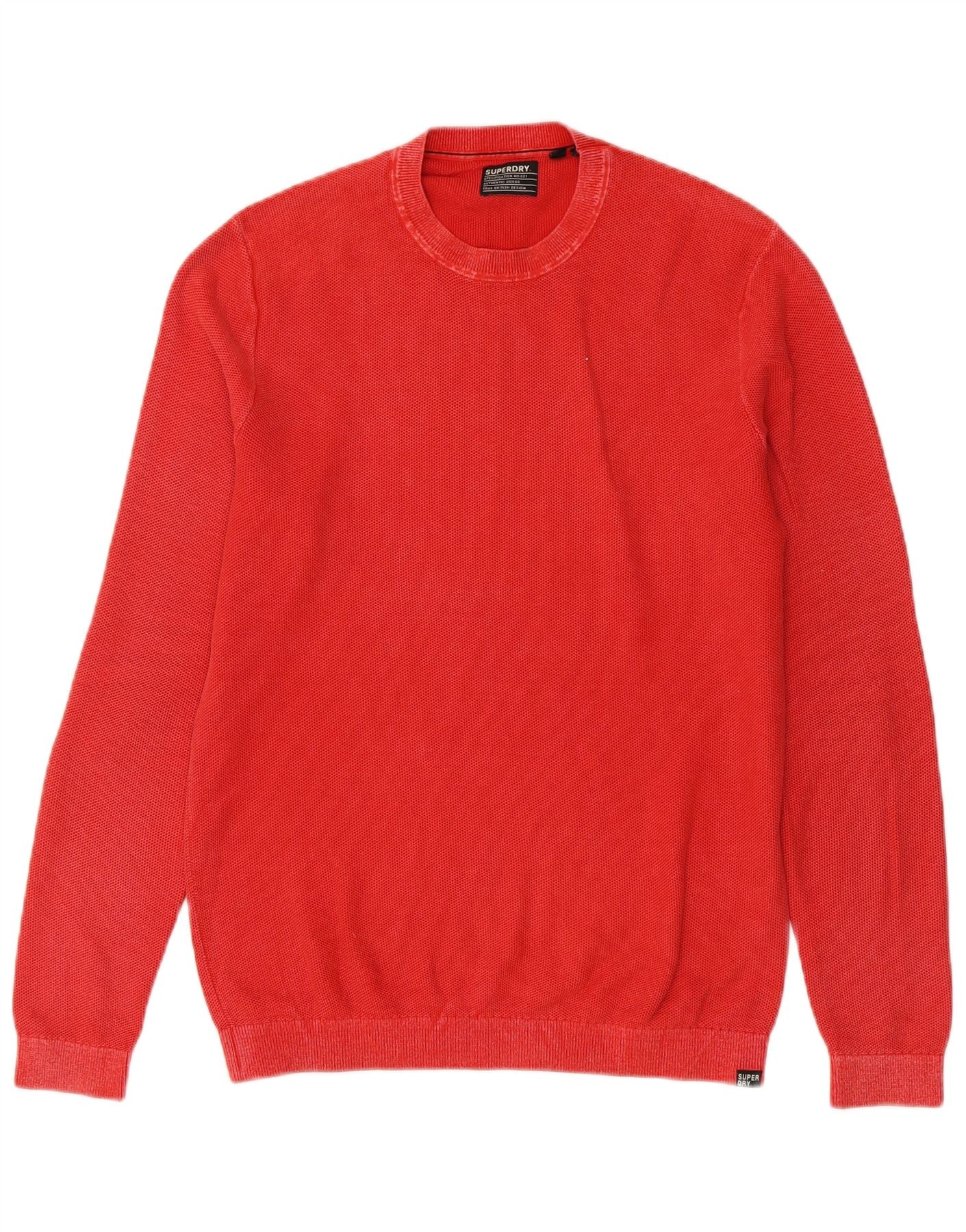 Superdry Mens Crew Neck Jumper Sweater Medium Red Cotton