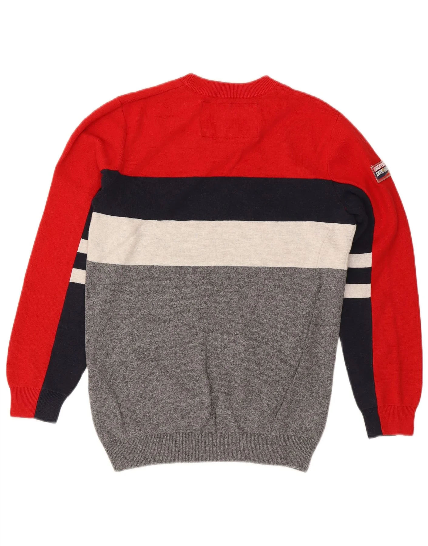 Superdry Mens Crew Neck Jumper Sweater Small Multicoloured Colourblock - Image 2