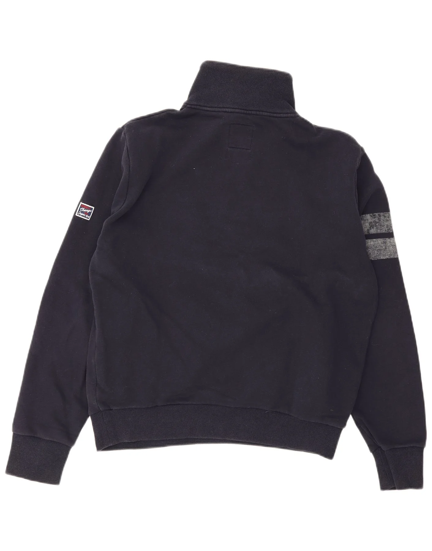 Superdry Mens Graphic Sweatshirt Jumper Large Navy Blue Colourblock - Image 2