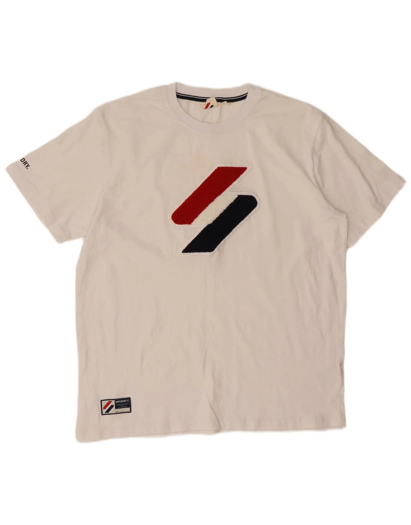 Superdry Mens Graphic T-Shirt Top Large White Cotton