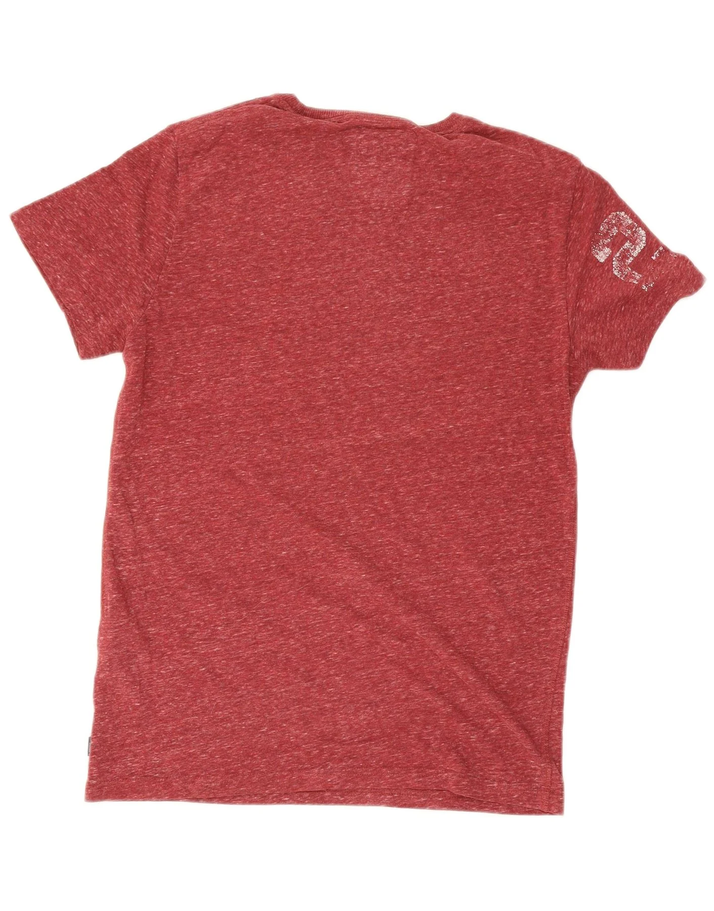 Superdry Mens Graphic T-Shirt Top Medium Red Flecked Cotton - Image 2