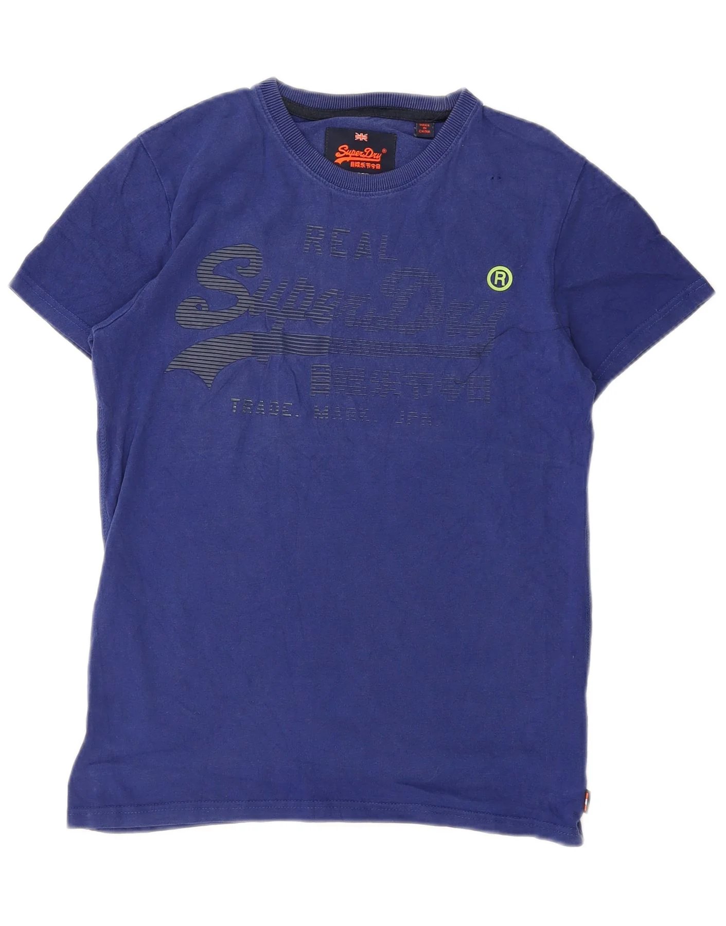 Superdry Mens Graphic T-Shirt Top Small Blue Cotton