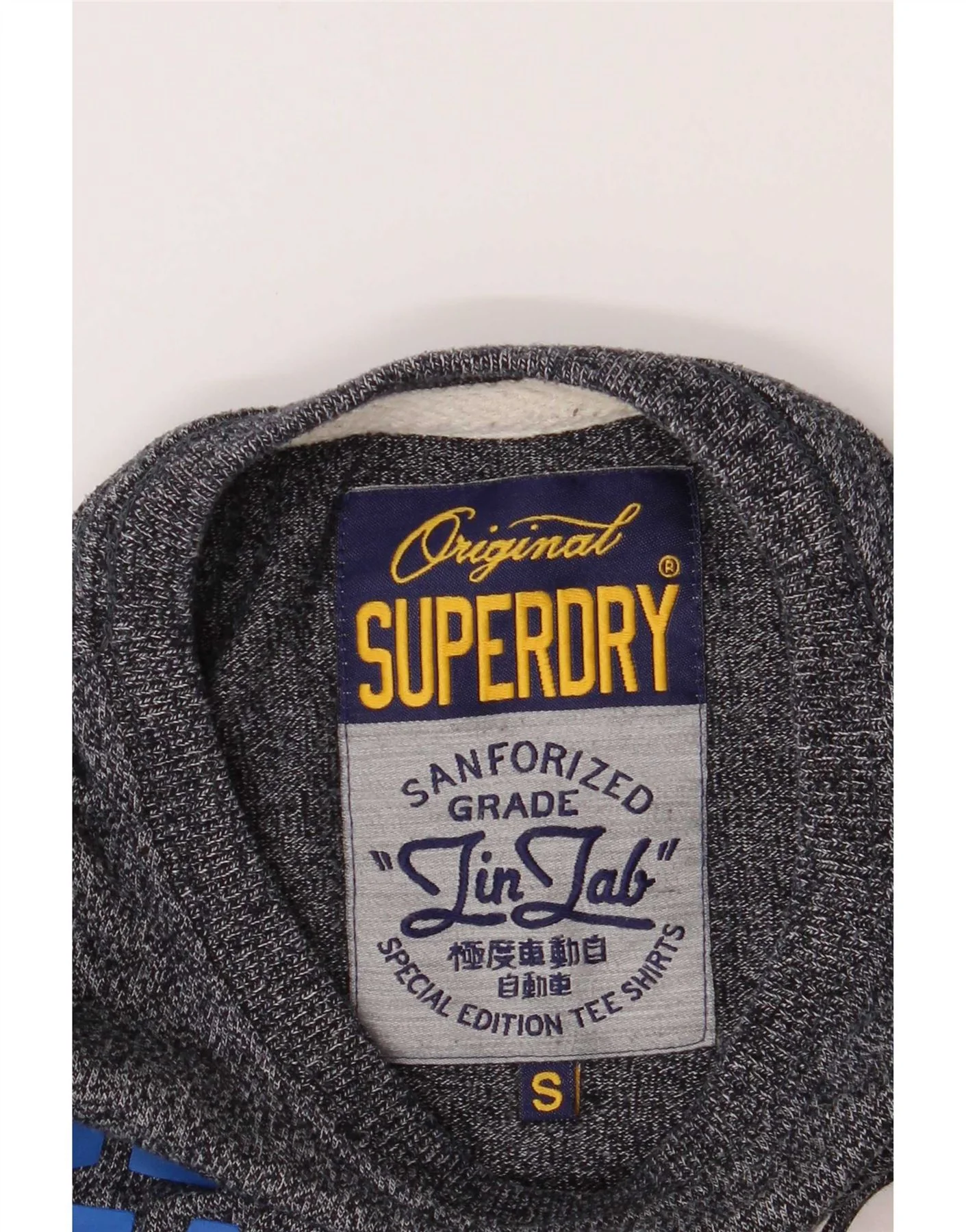 Superdry Mens Graphic T-Shirt Top Small Navy Blue Cotton - Image 4