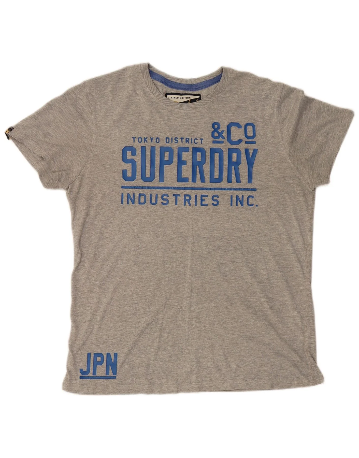 Superdry Mens Graphic T-Shirt Top XL Grey Cotton