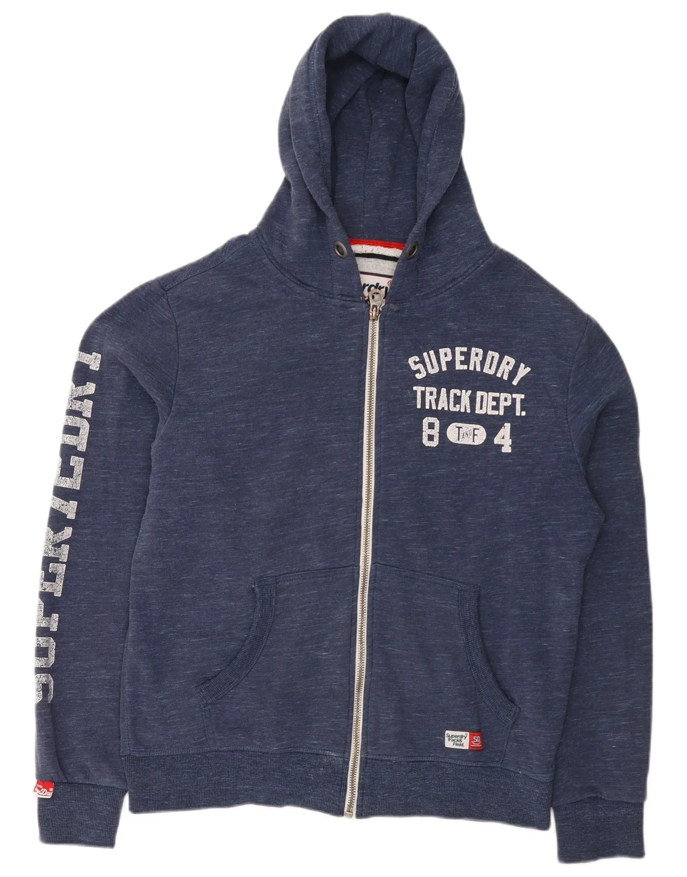 Superdry Mens Graphic Zip Hoodie Sweater XL Navy Blue Cotton