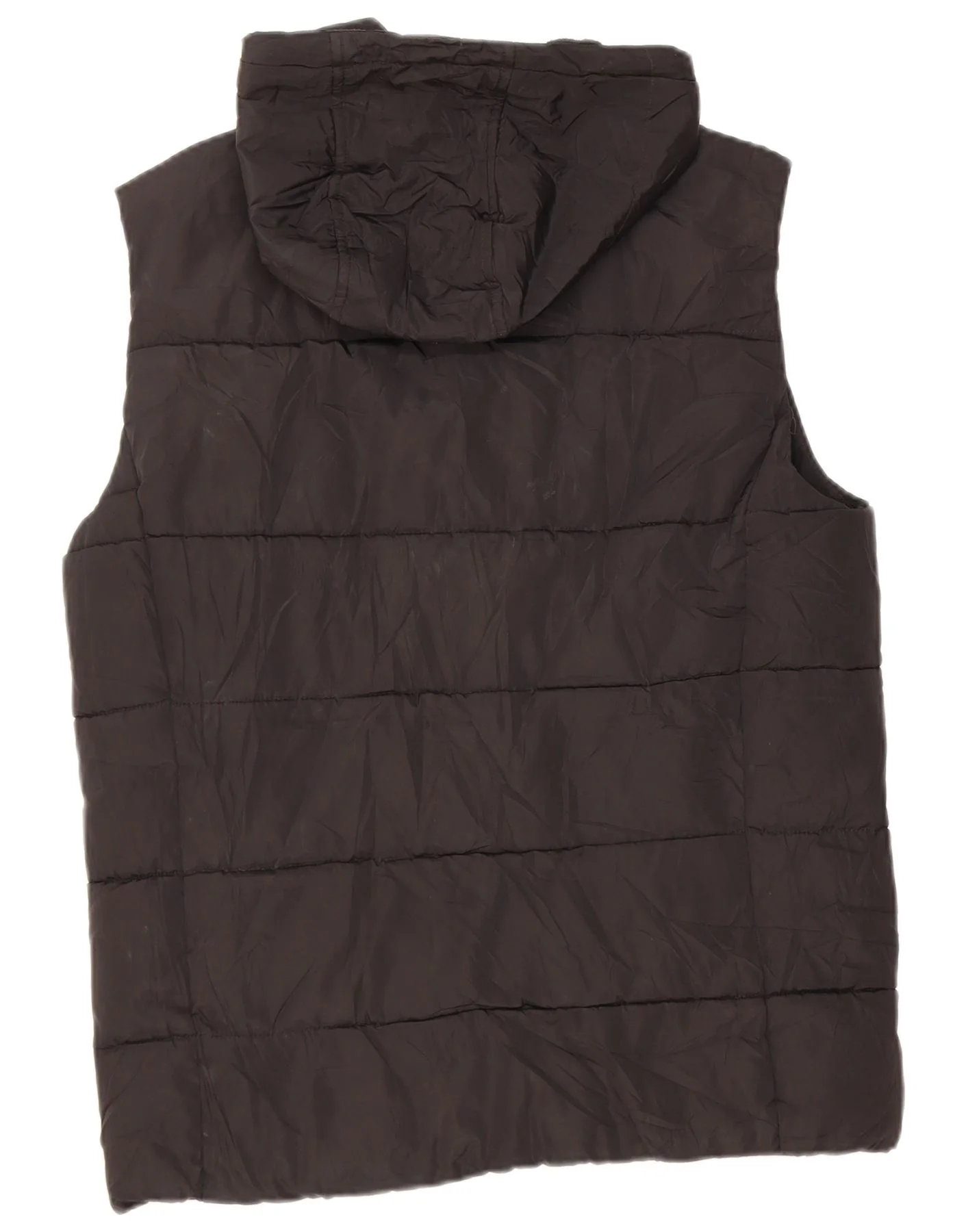 Superdry Mens Hooded Padded Gilet UK 38 Medium Black Polyester - Image 2