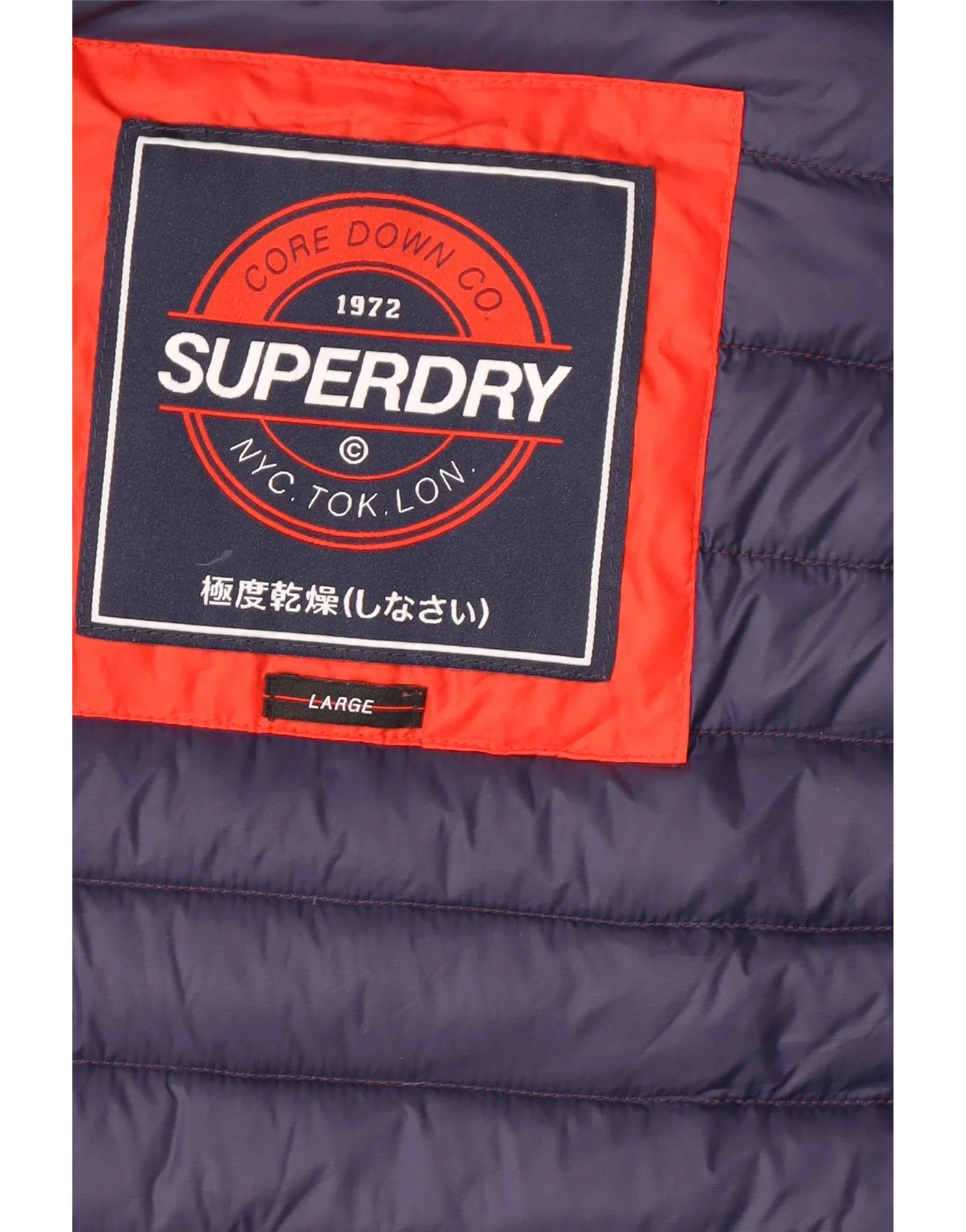 Superdry Mens Hooded Padded Jacket UK 40 Large Red Polyester - Image 5