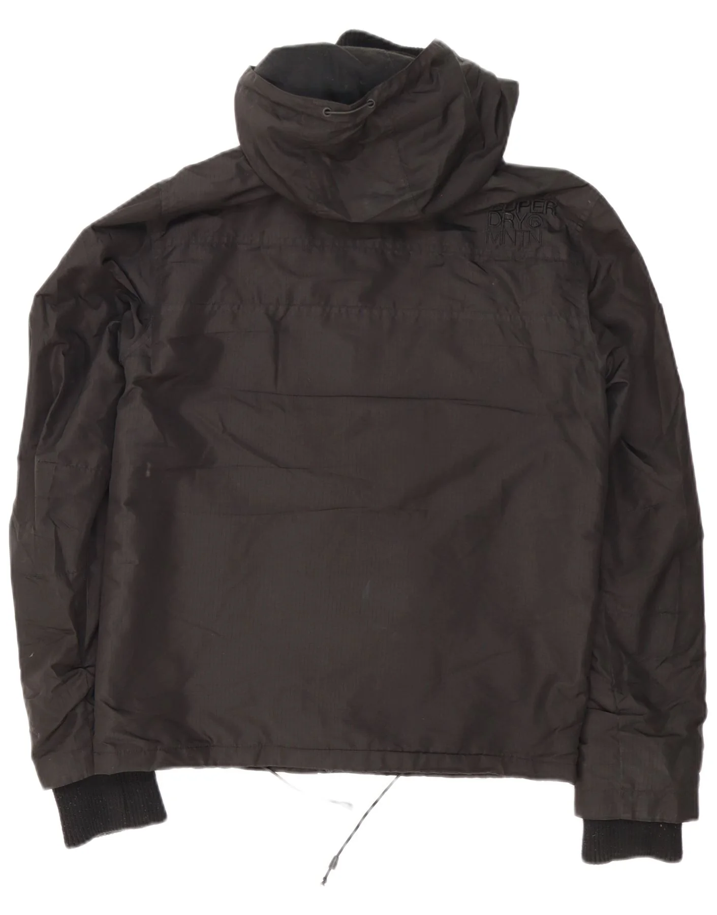 Superdry Mens Hooded Windbreaker Jacket UK 36 Small Black Polyester - Image 2