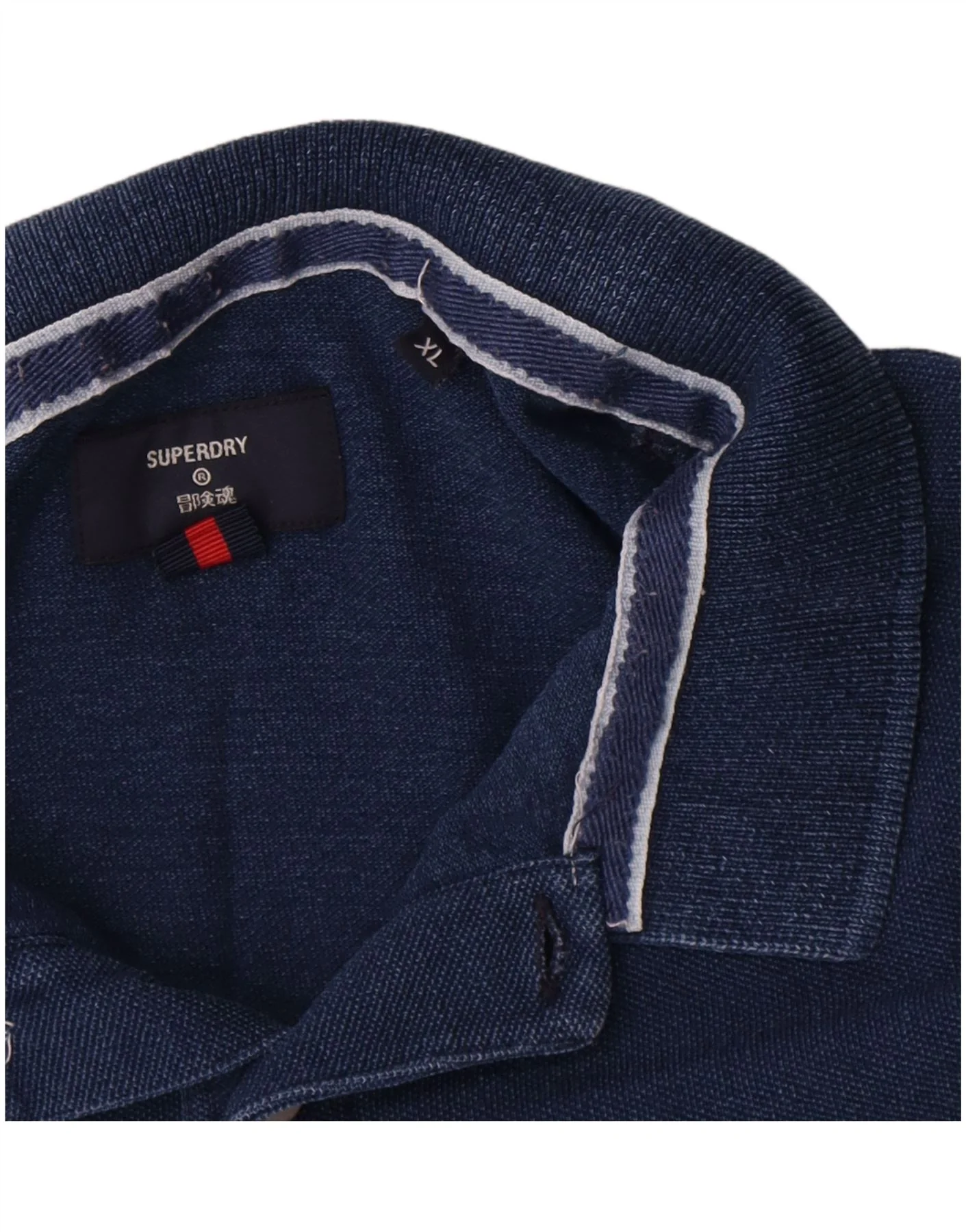 Superdry Mens Polo Shirt XL Navy Blue Cotton - Image 3