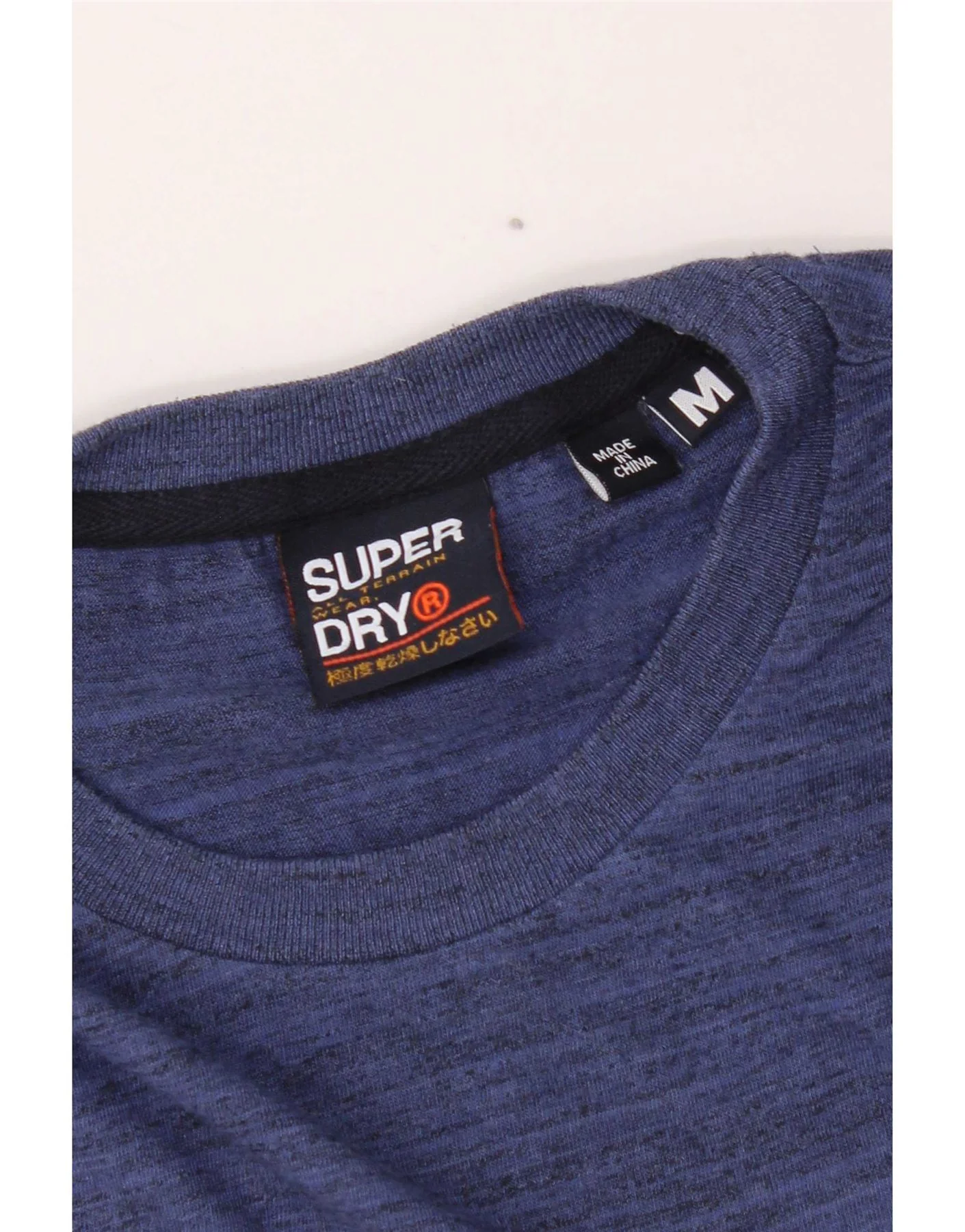 Superdry Mens Regular Graphic T-Shirt Top Medium Blue Flecked Cotton - Image 4