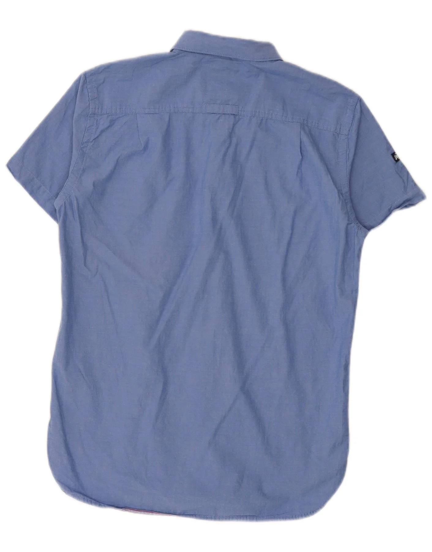 Superdry Mens Short Sleeve Shirt Medium Blue Cotton - Image 2