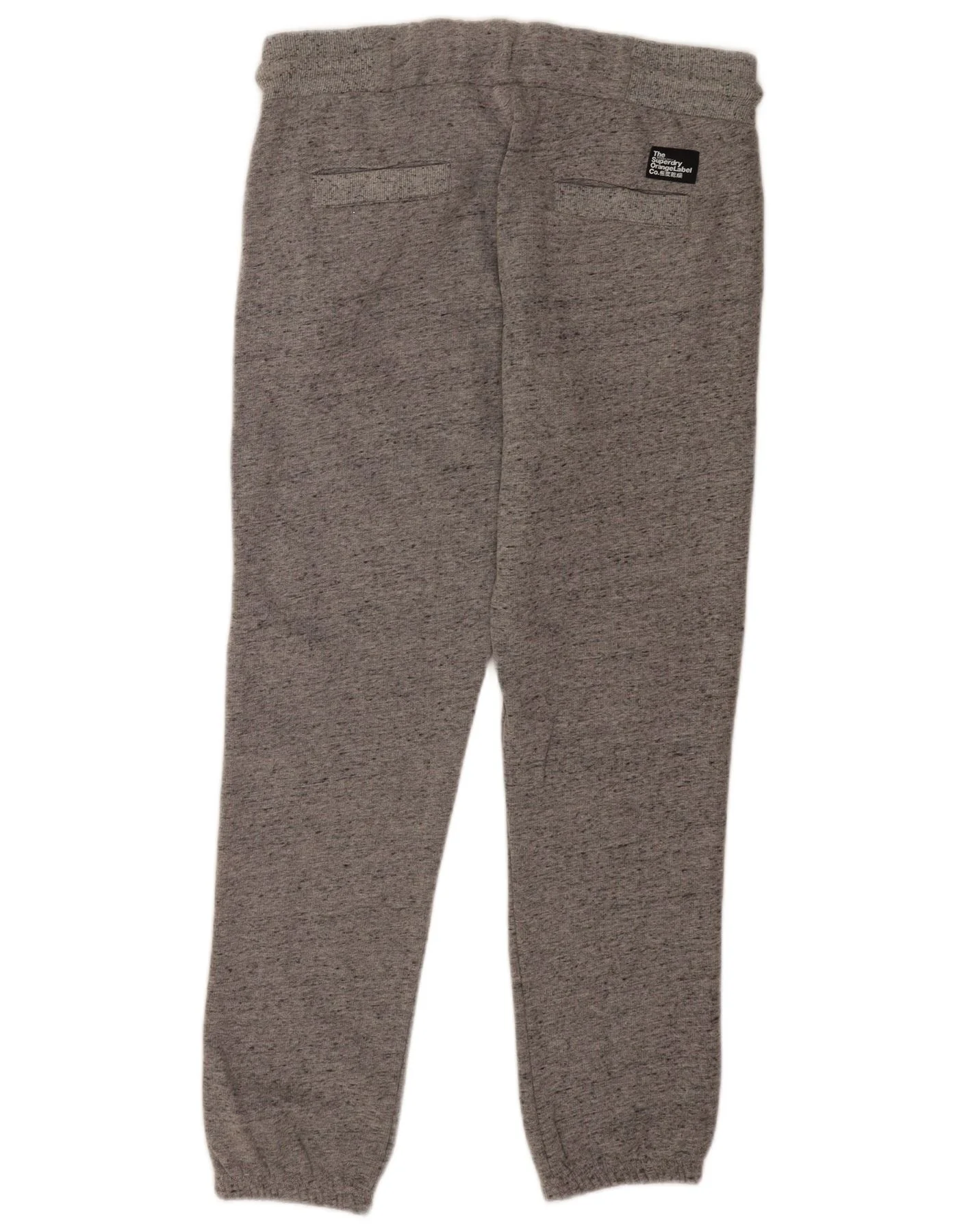 Superdry Mens Slim Fit Tracksuit Trousers Joggers Large Grey Flecked Cotton - Image 2