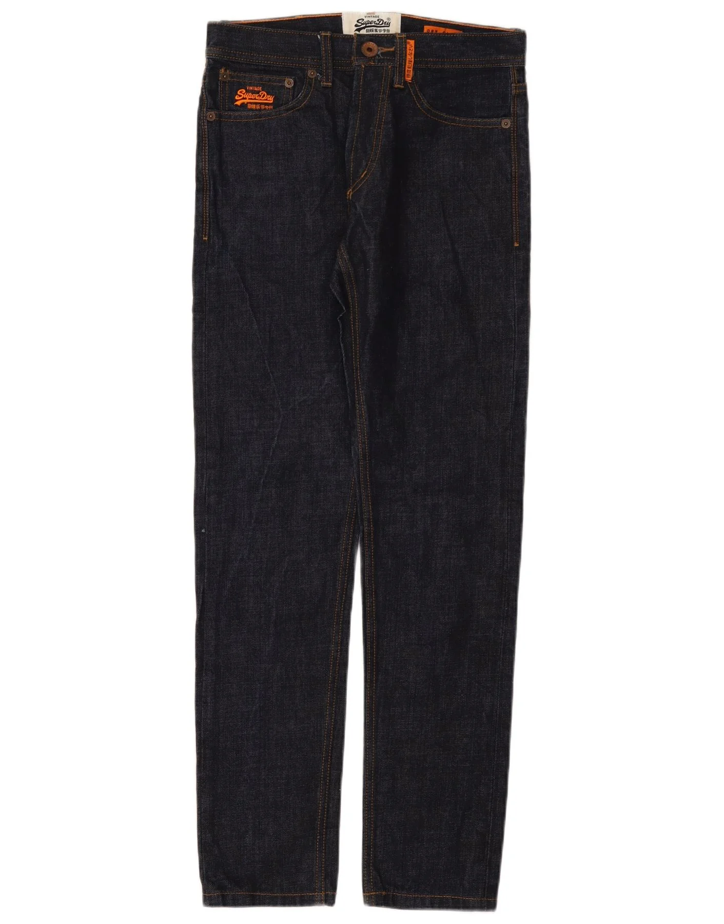Superdry Mens Slim Jeans W28 L30 Navy Blue Cotton