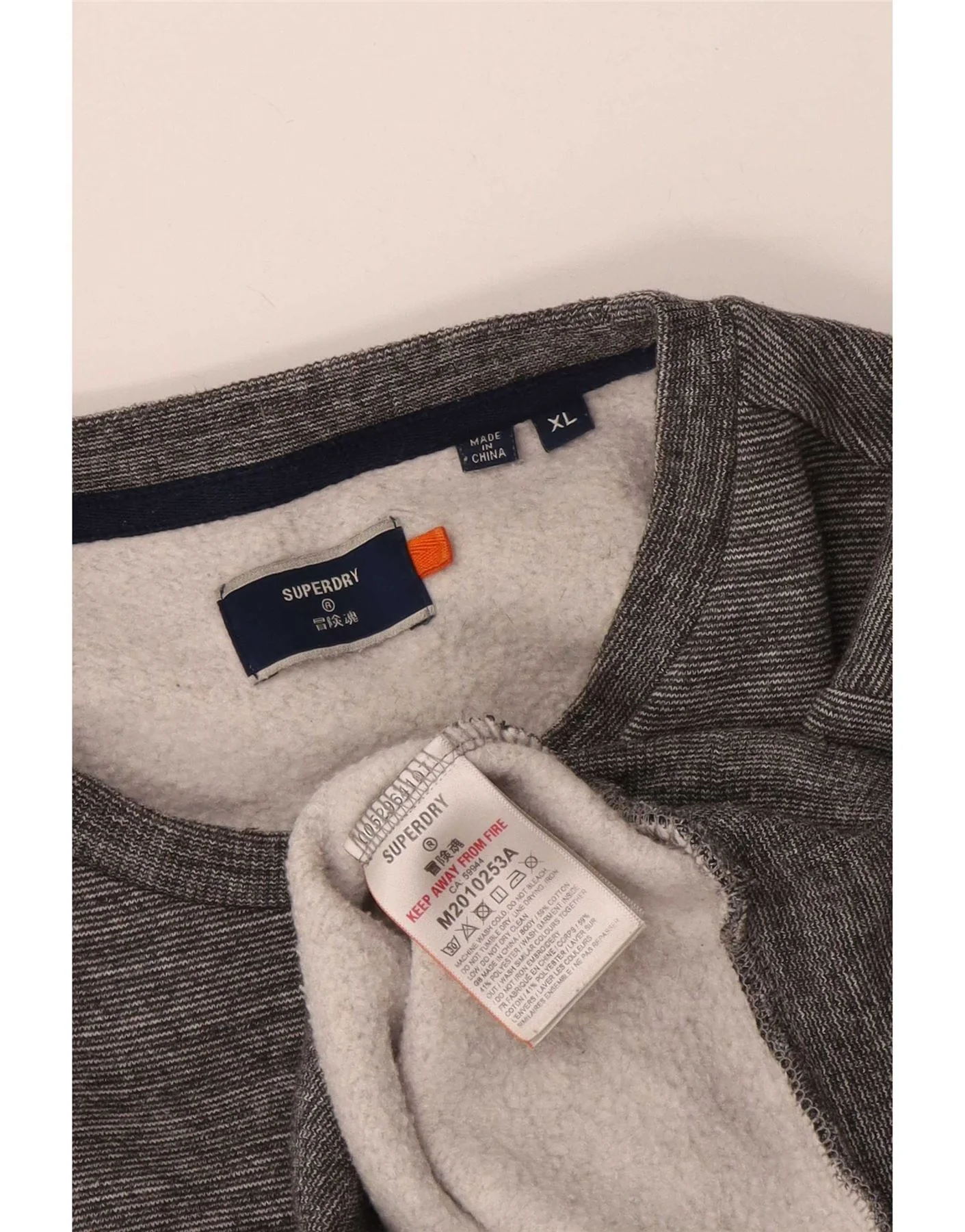Superdry Mens Sweatshirt Jumper XL Grey Flecked Cotton - Image 3