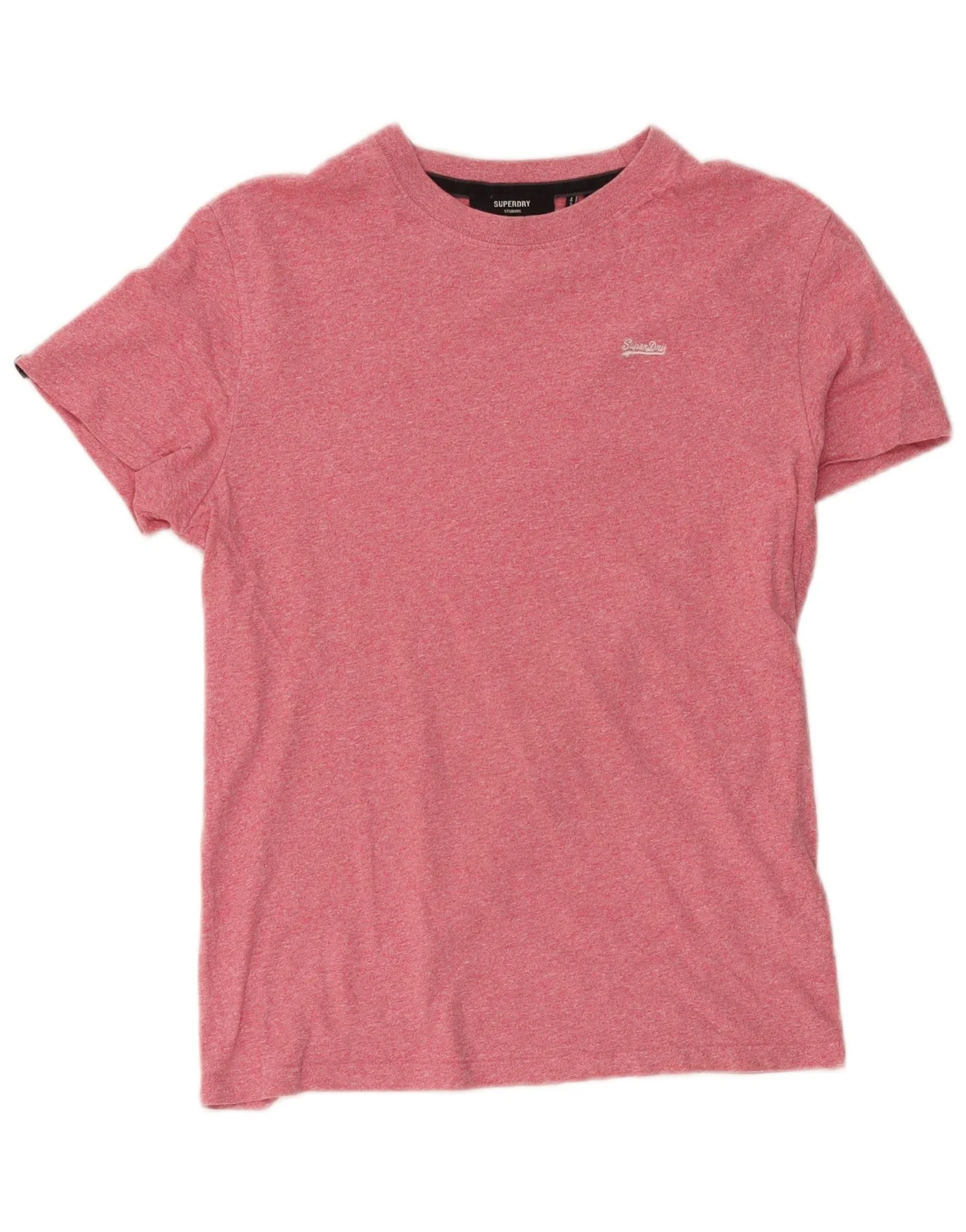 Superdry Mens T-Shirt Top Medium Pink Flecked Cotton