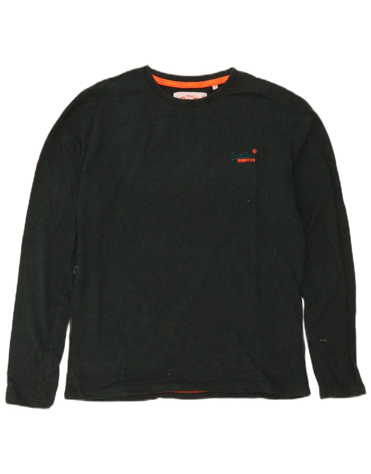 Superdry Mens Top Long Sleeve Medium Green Cotton