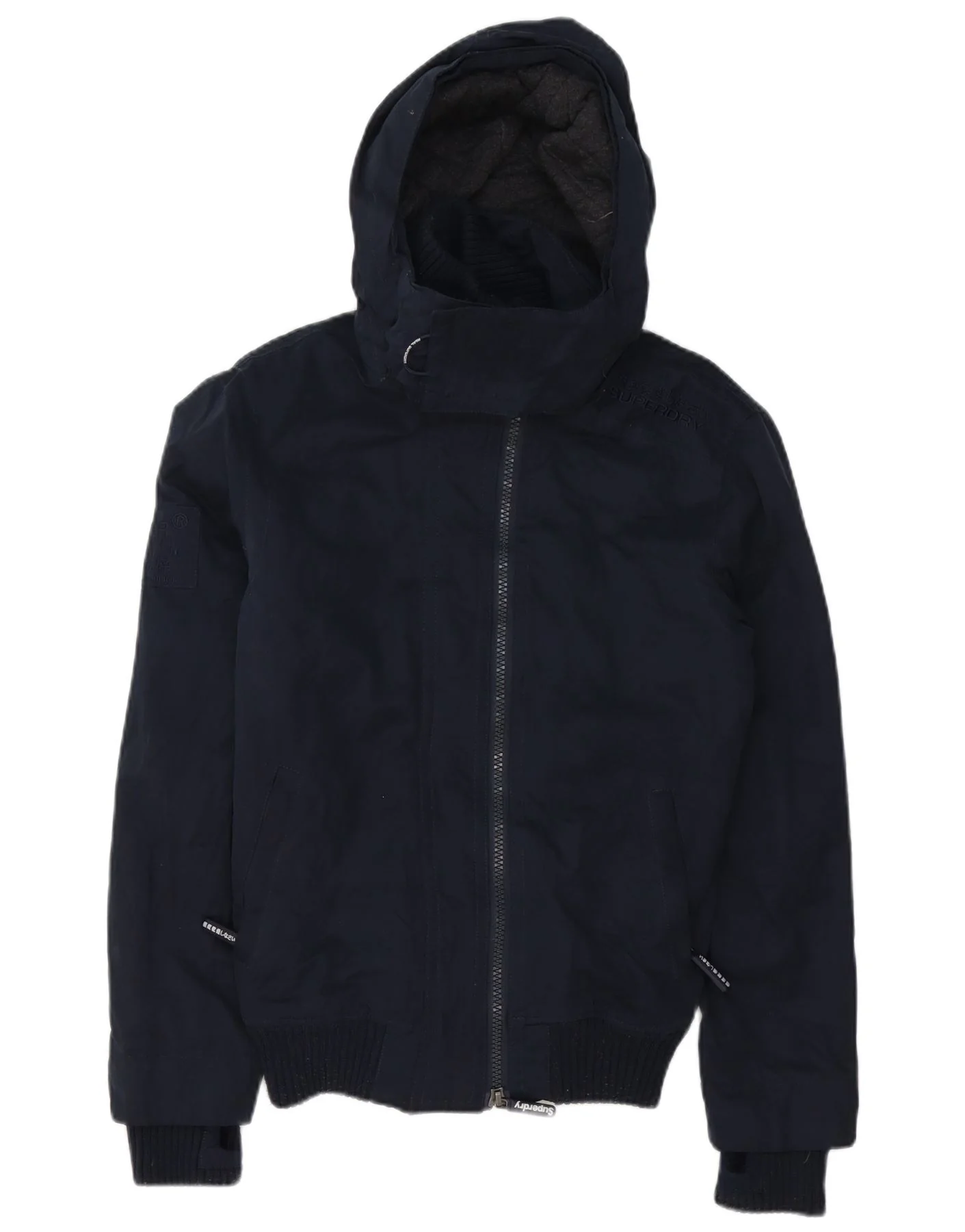 Superdry Mens Windbomber Hooded Windbreaker Jacket UK 36 Small Navy Blue