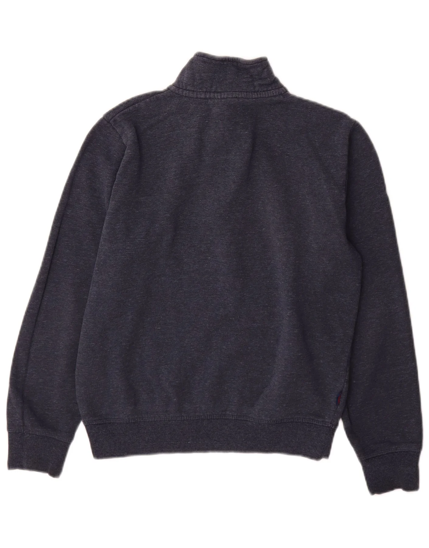 Superdry Mens Zip Neck Sweatshirt Jumper Small Navy Blue Cotton - Image 2