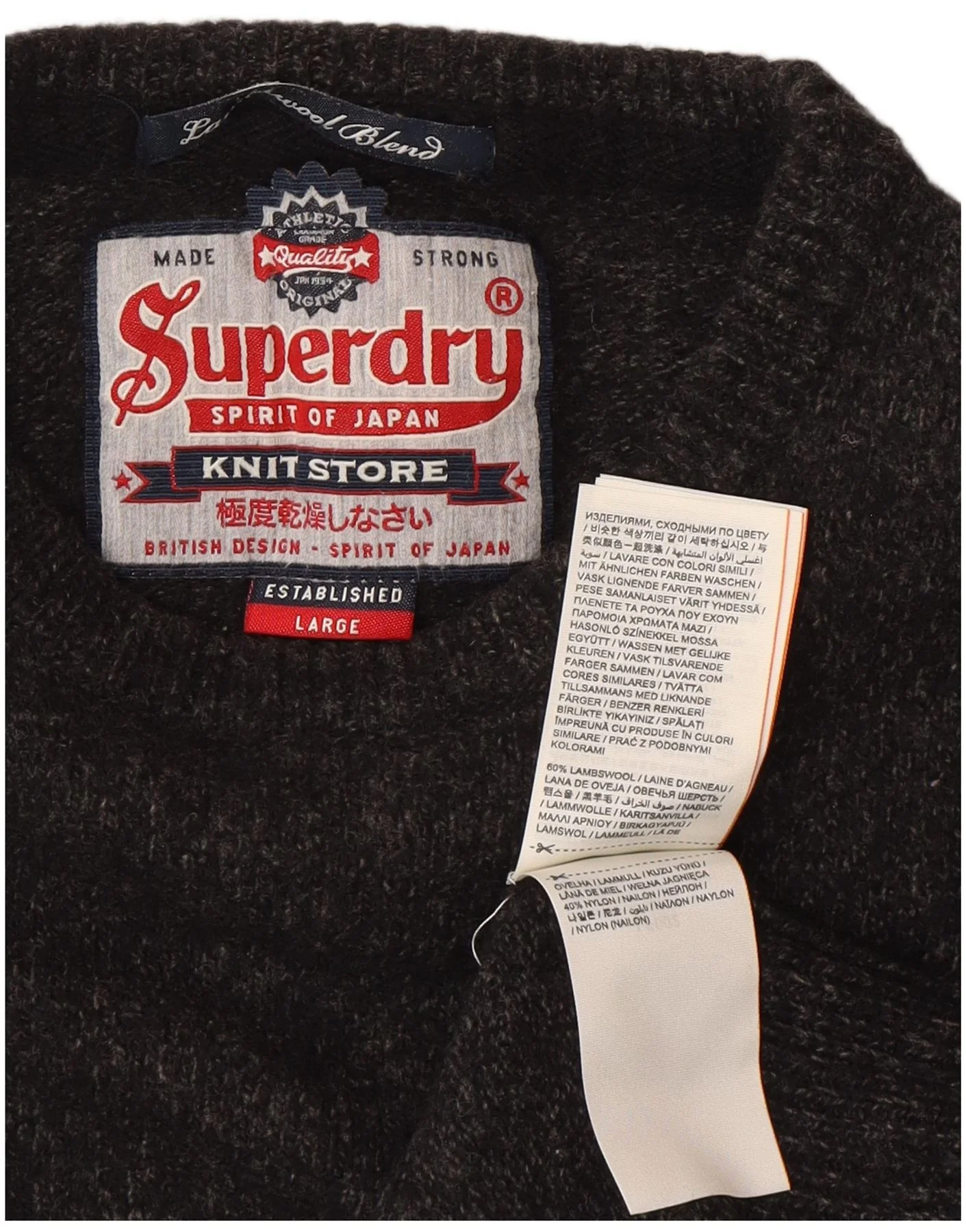 Superdry Womens Crew Neck Jumper Sweater UK 14 Large Grey Flecked - Image 3