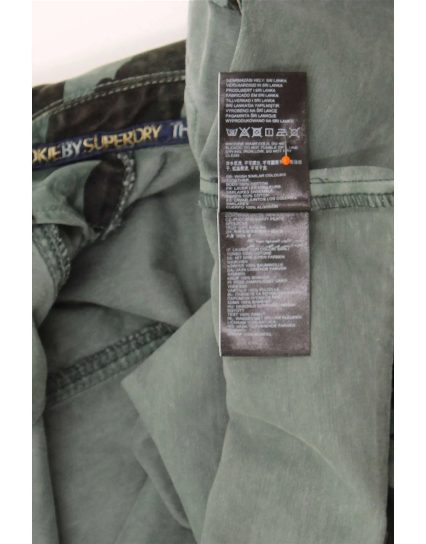 Superdry Womens Crop Denim Jacket UK 12 Medium Green Camouflage Cotton - Image 3