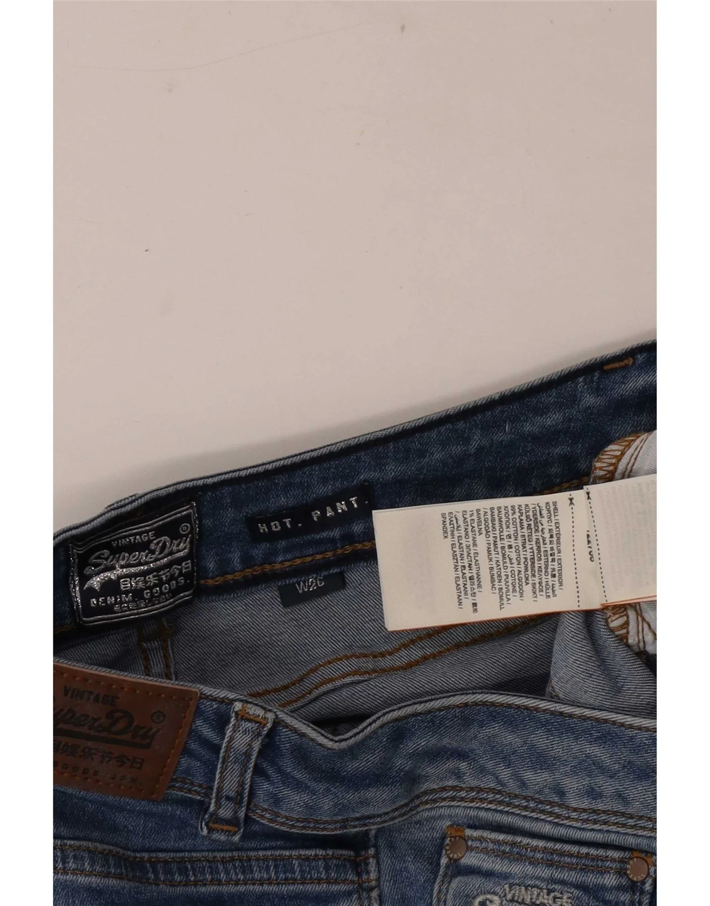 Superdry Womens Denim Hot Pants W26 Small Blue Cotton - Image 3