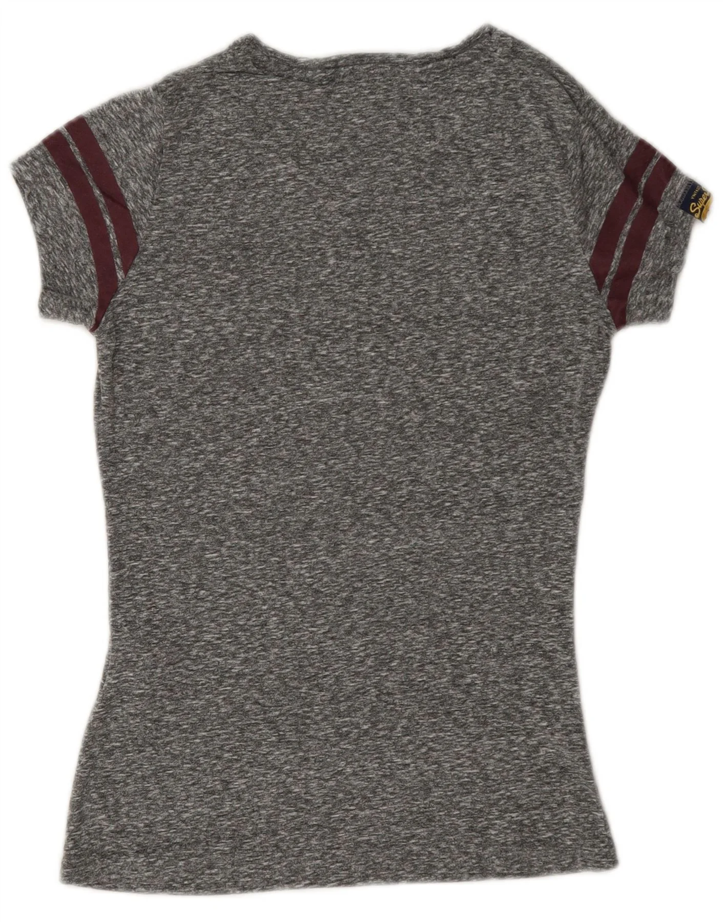 Superdry Womens Graphic T-Shirt Top UK 6 XS Grey Flecked Polyester - Image 2