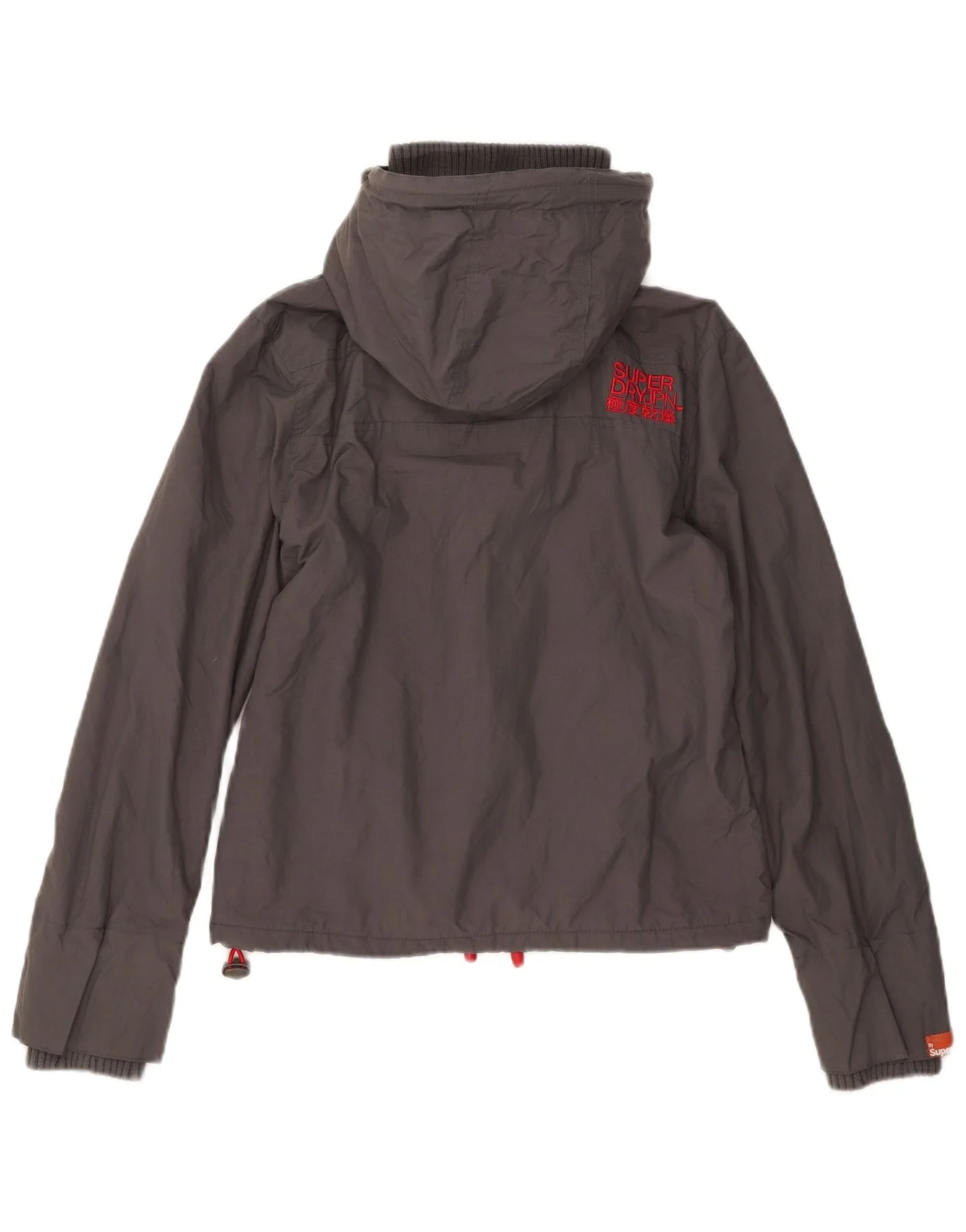 Superdry Womens Graphic Windbreaker Jacket UK 12 Medium Grey - Image 2