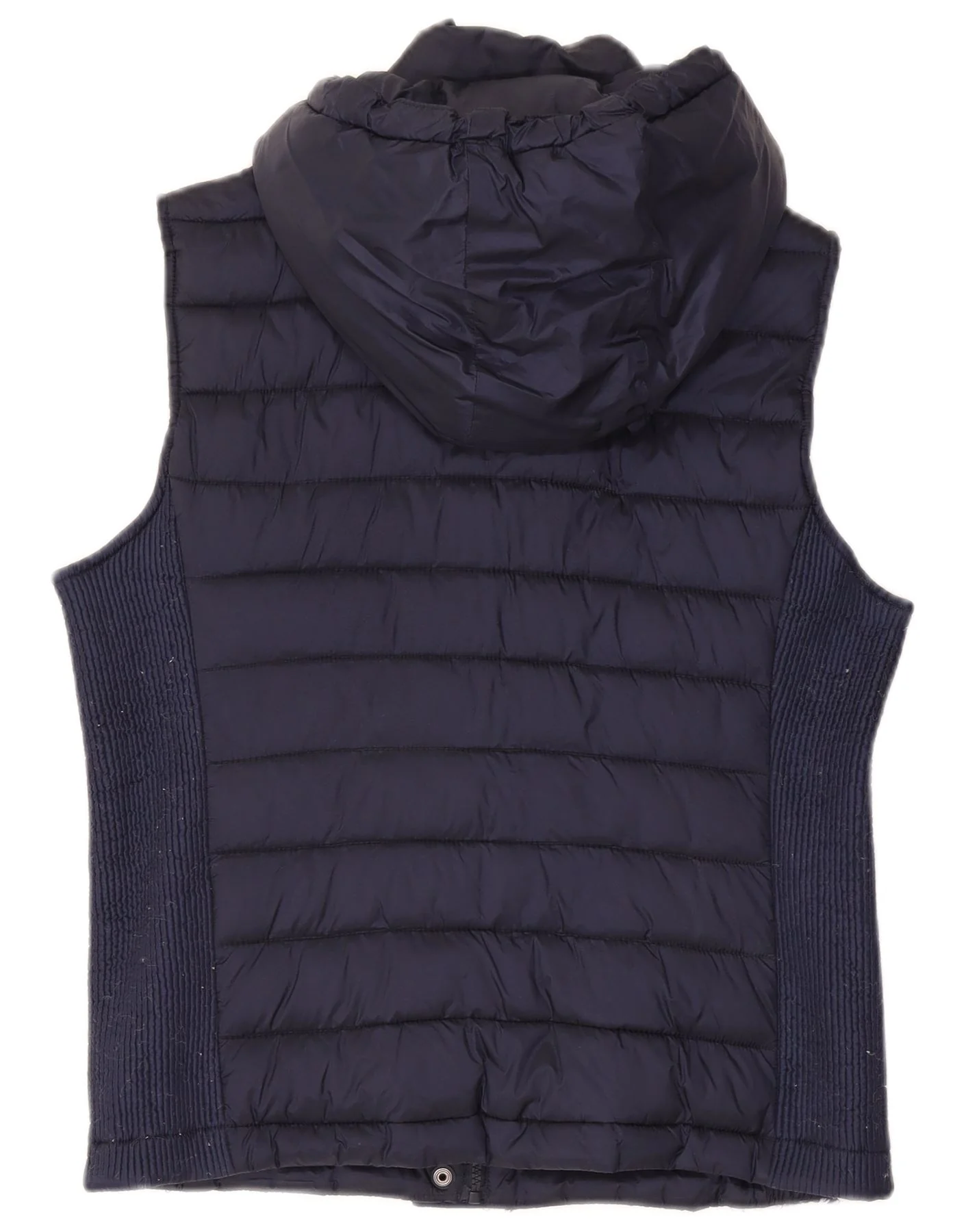 Superdry Womens Hooded Padded Gilet UK 18 XL Navy Blue Nylon - Image 2