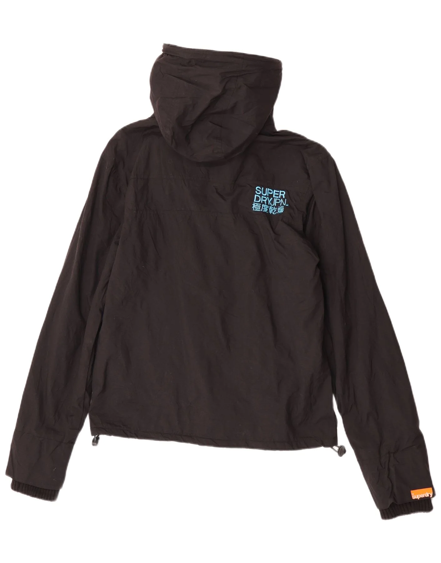 Superdry Womens Hooded Windbreaker Jacket UK 14 Medium Black Nylon - Image 2