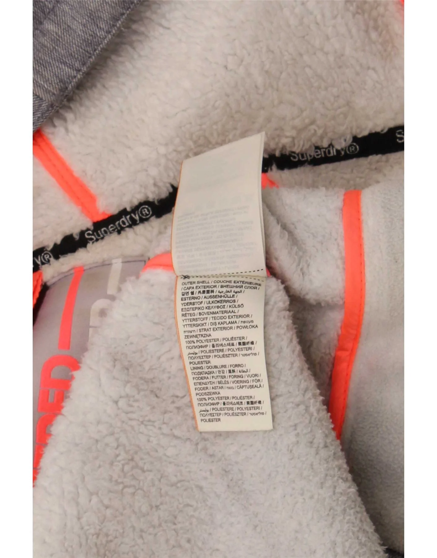 Superdry Womens Hooded Windbreaker Jacket UK 16 Large Grey Polyester - Image 3
