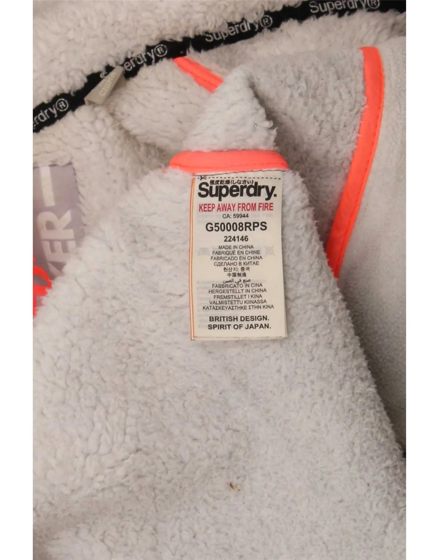 Superdry Womens Hooded Windbreaker Jacket UK 16 Large Grey Polyester - Image 4