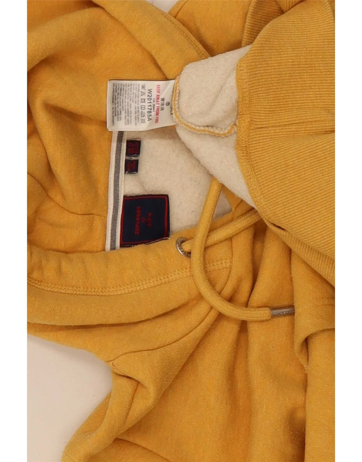 Superdry Womens Hoodie Jumper UK 12 Medium Yellow Cotton - Image 6