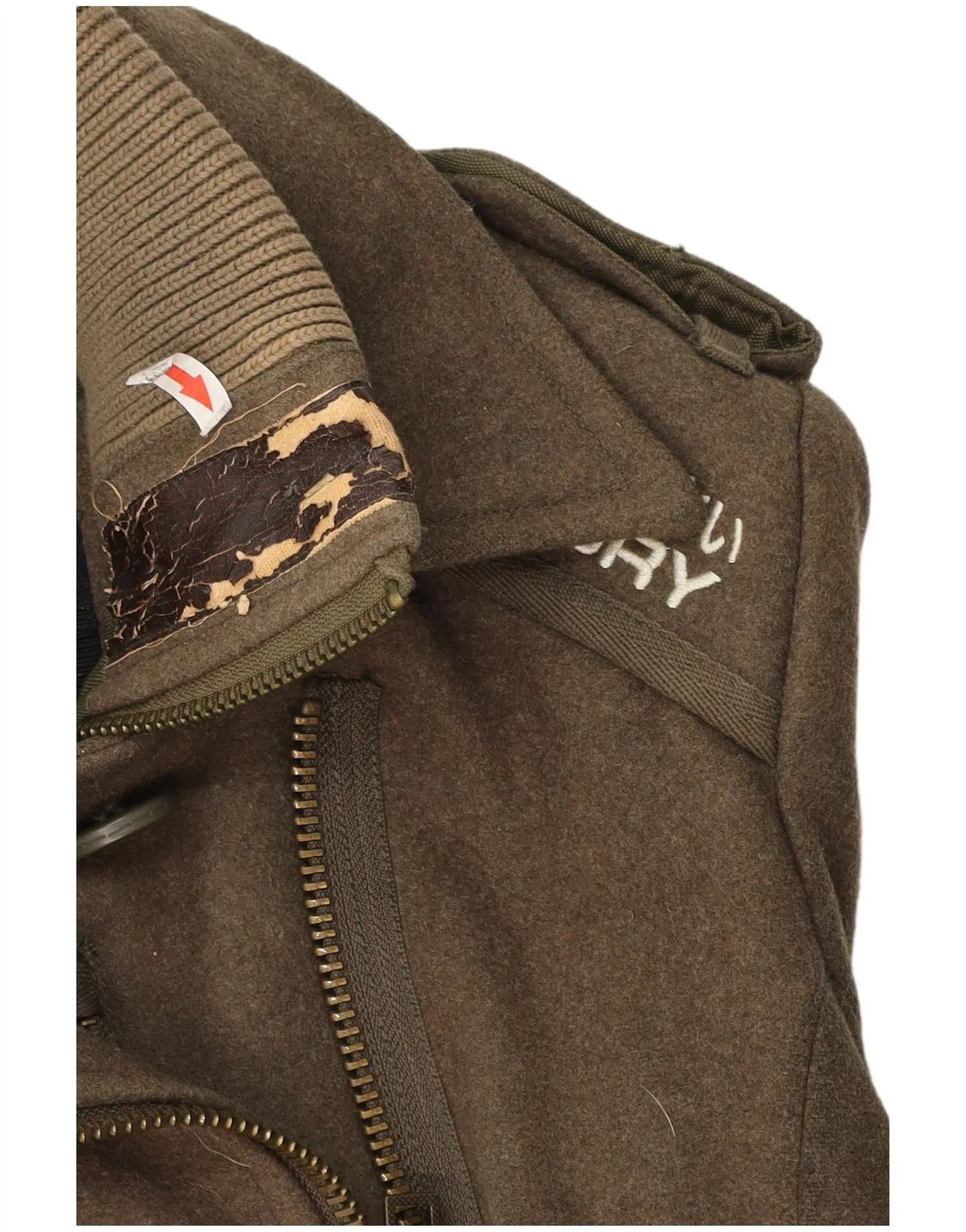 Superdry Womens Military Jacket UK 10 Small Khaki Wool - Image 3