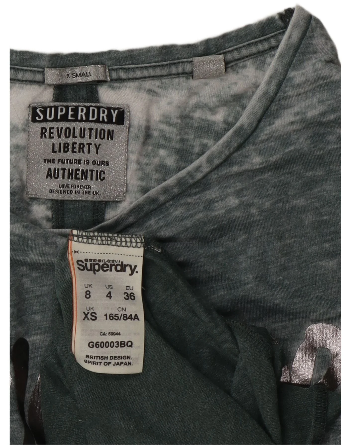 Superdry Womens Oversized Graphic Vest Top UK 8 Small Green Cotton - Image 3