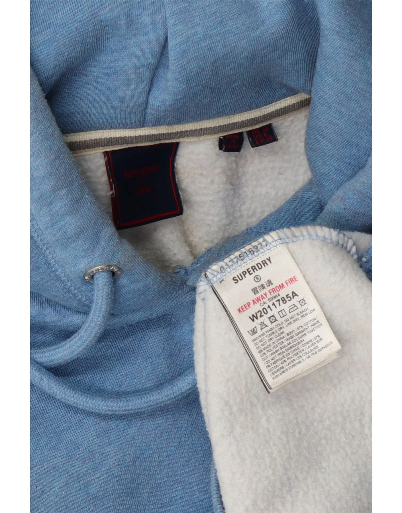 Superdry Womens Oversized Hoodie Jumper UK 10 Small Blue Cotton - Image 3