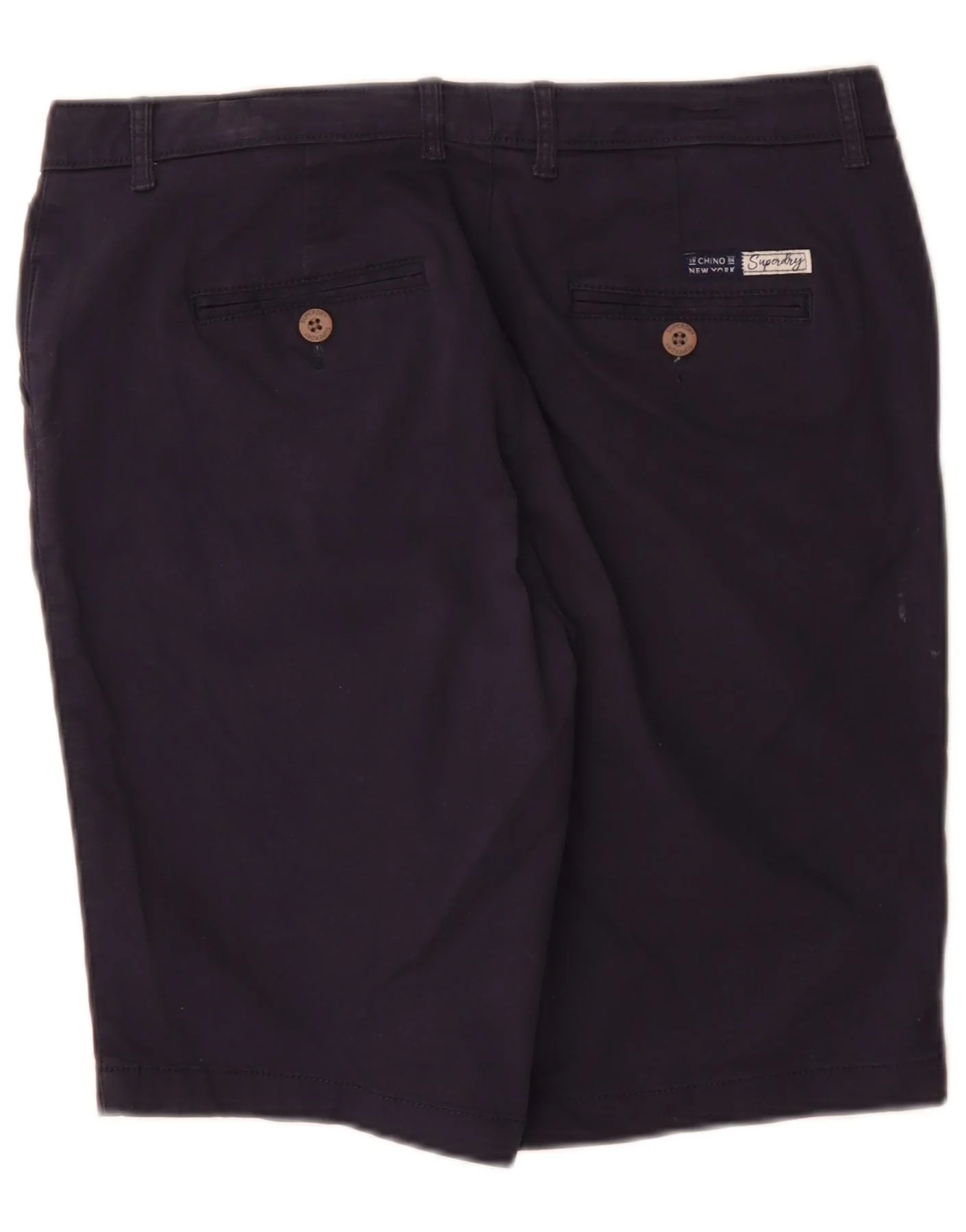 Superdry Womens Regular Chino Shorts UK 12 Medium W32 Navy Blue Cotton - Image 2