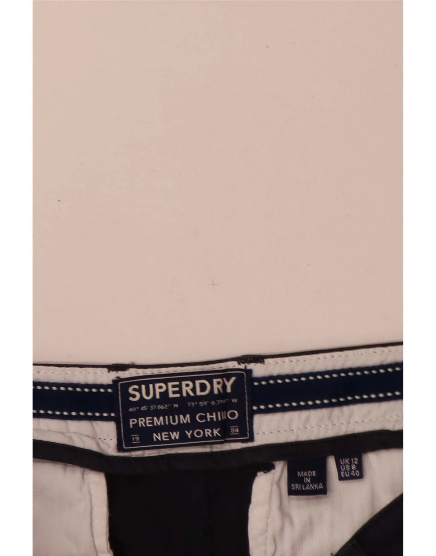Superdry Womens Regular Chino Shorts UK 12 Medium W32 Navy Blue Cotton - Image 4