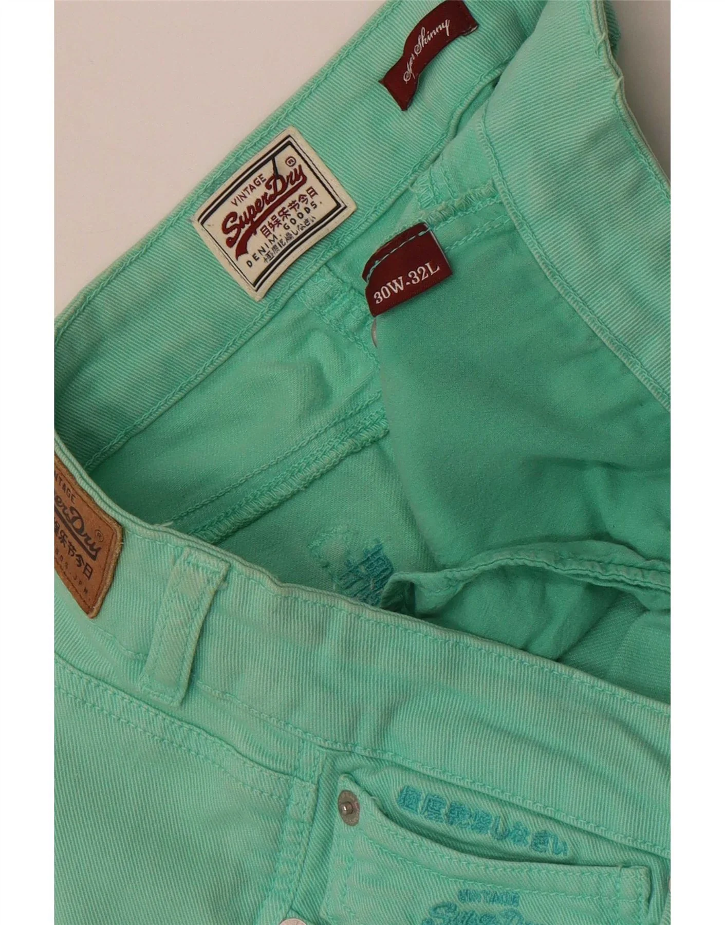 Superdry Womens Super Skinny Casual Trousers W30 L32 Green - Image 5