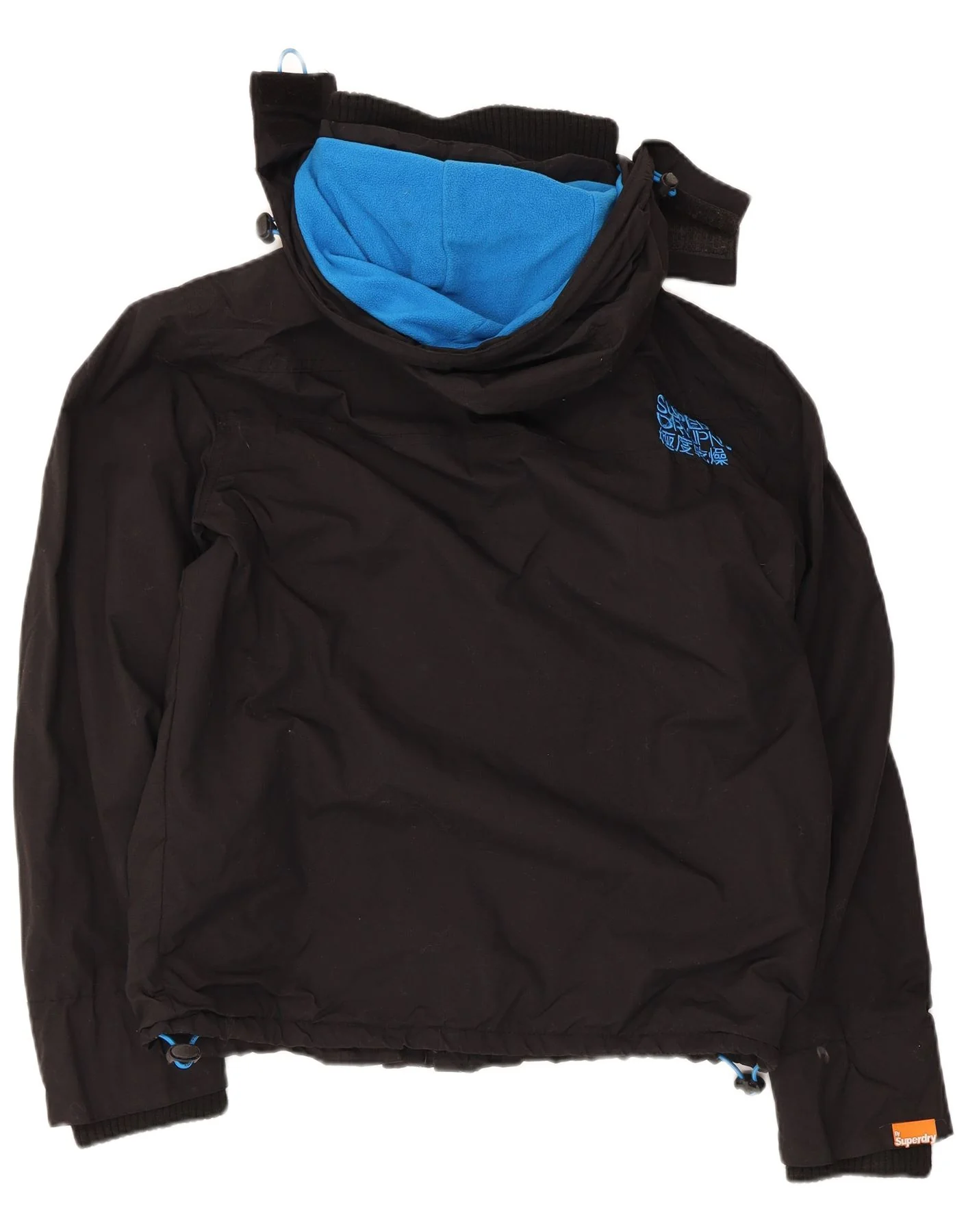 Superdry Womens The Windcheater Hooded Windbreaker Jacket UK 18 XL Black - Image 2