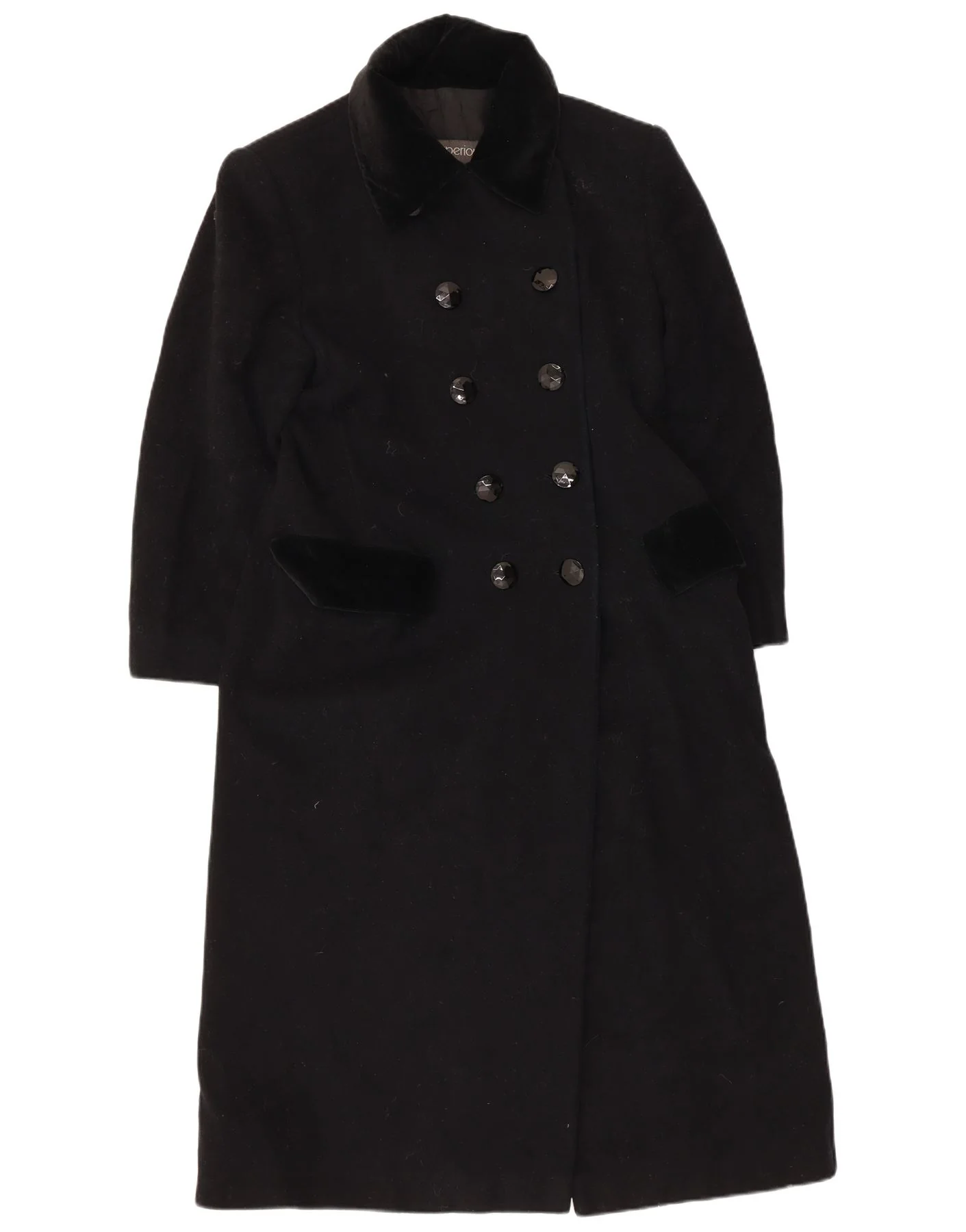 Superior Womens Double Breasted Coat IT 42 Medium Black