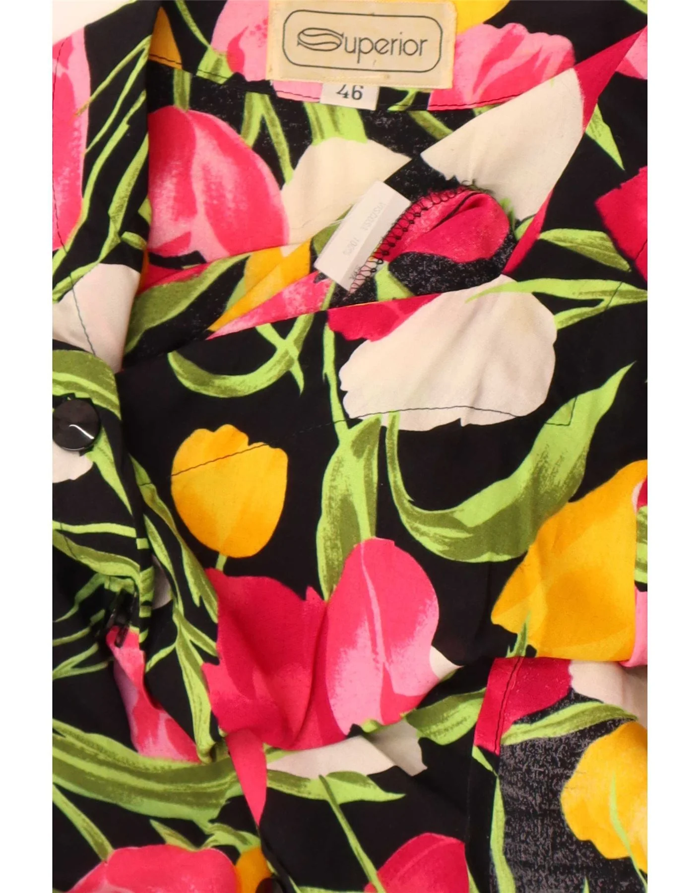 Superior Womens Short Sleeve Blouse Top IT 46 Large Multicoloured Floral - Image 3