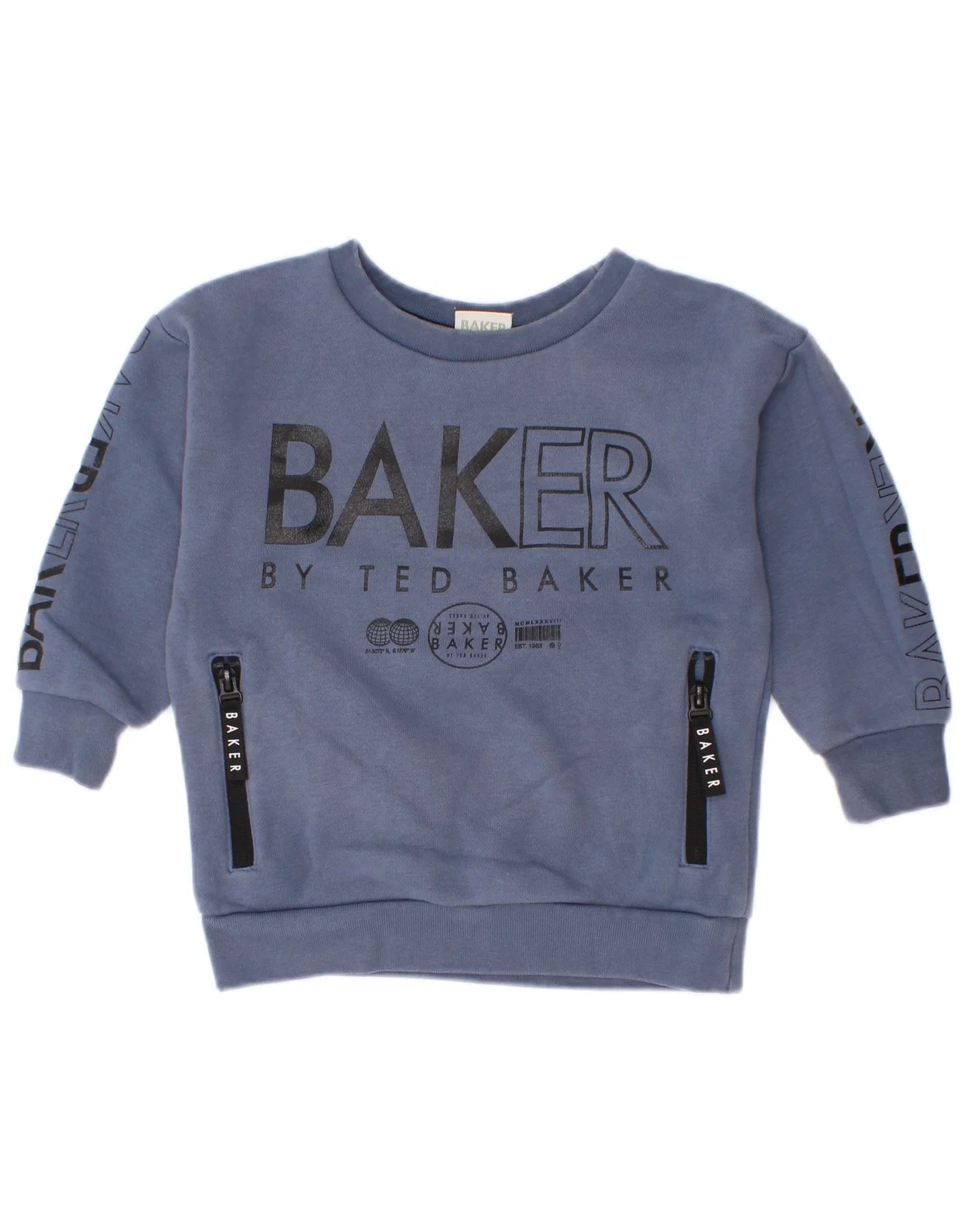 Ted Baker Baby Boys Graphic Sweatshirt Jumper 18-24 Months Navy Blue Cotton