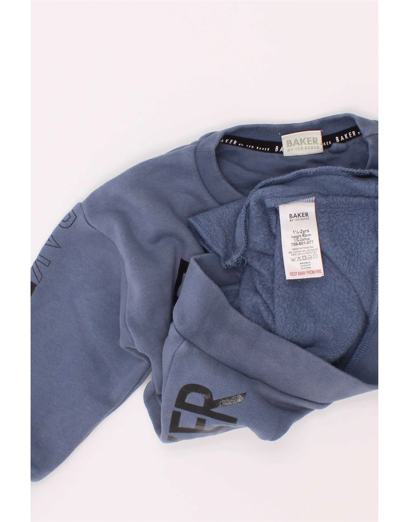 Ted Baker Baby Boys Graphic Sweatshirt Jumper 18-24 Months Navy Blue Cotton - Image 3