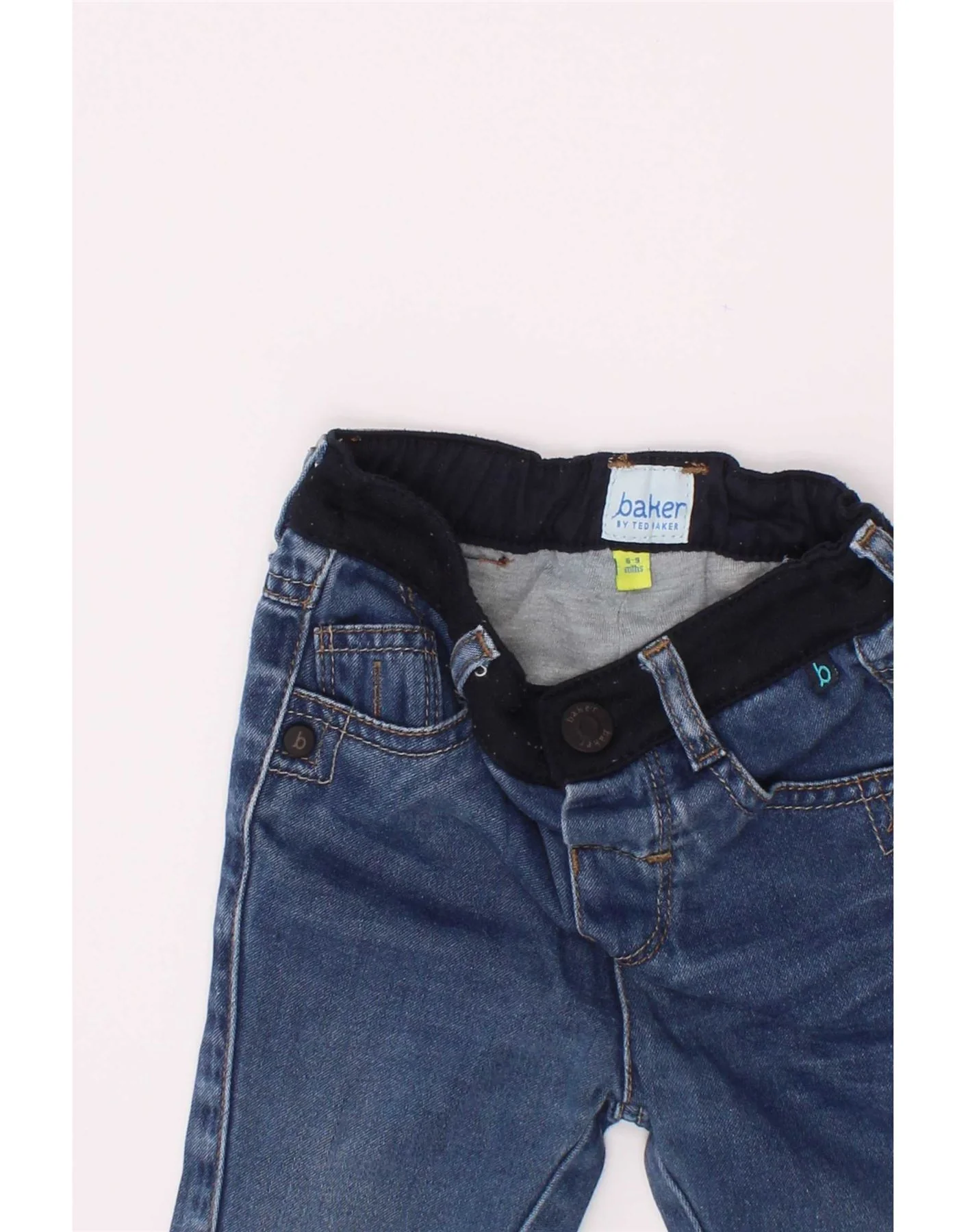 Ted Baker Baby Boys Straight Jeans 6-9 Months W18 L8 Blue Colourblock - Image 5