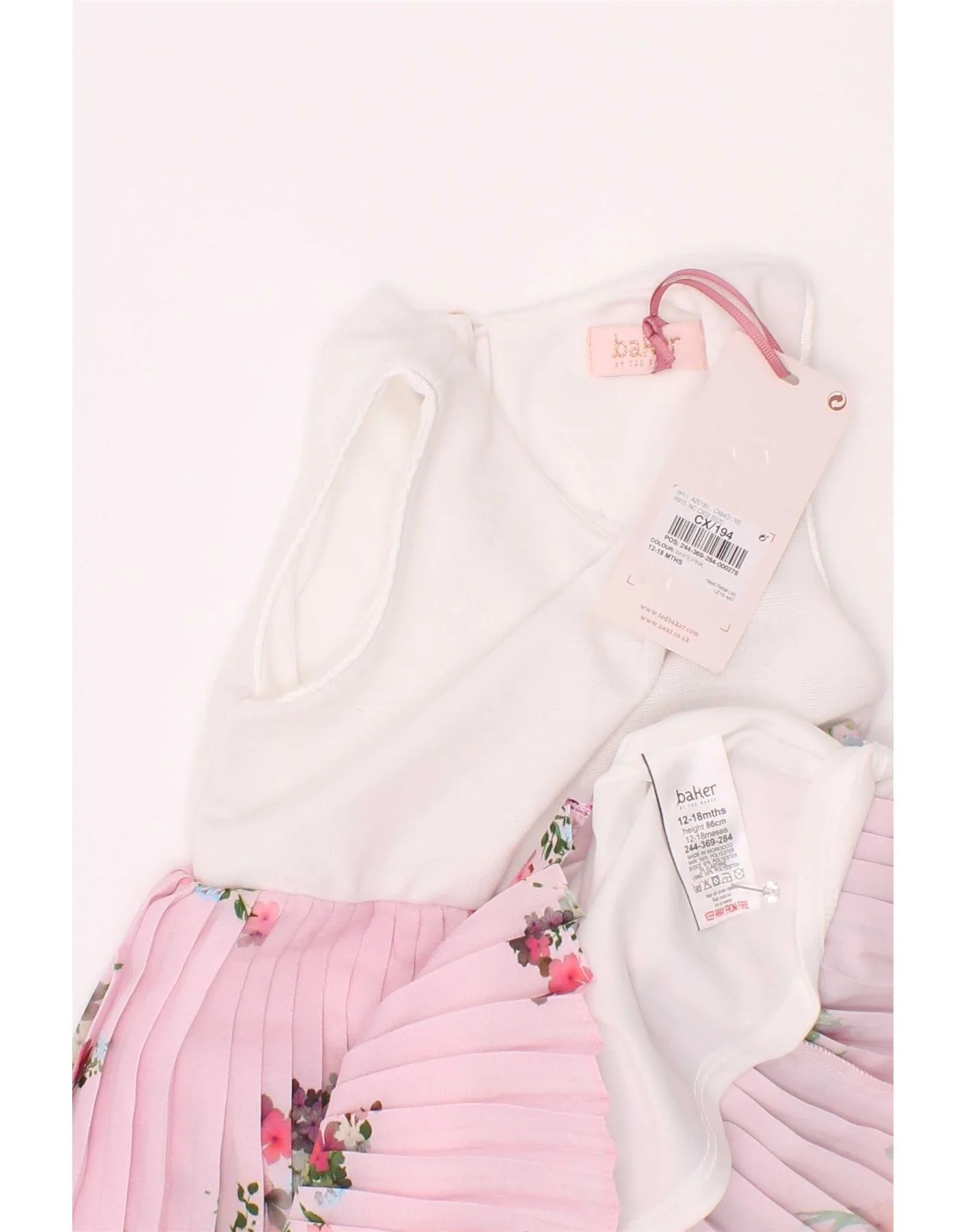 Ted Baker Baby Girls Sleeveless Tiered Dress 12-18 Months Pink Floral - Image 3