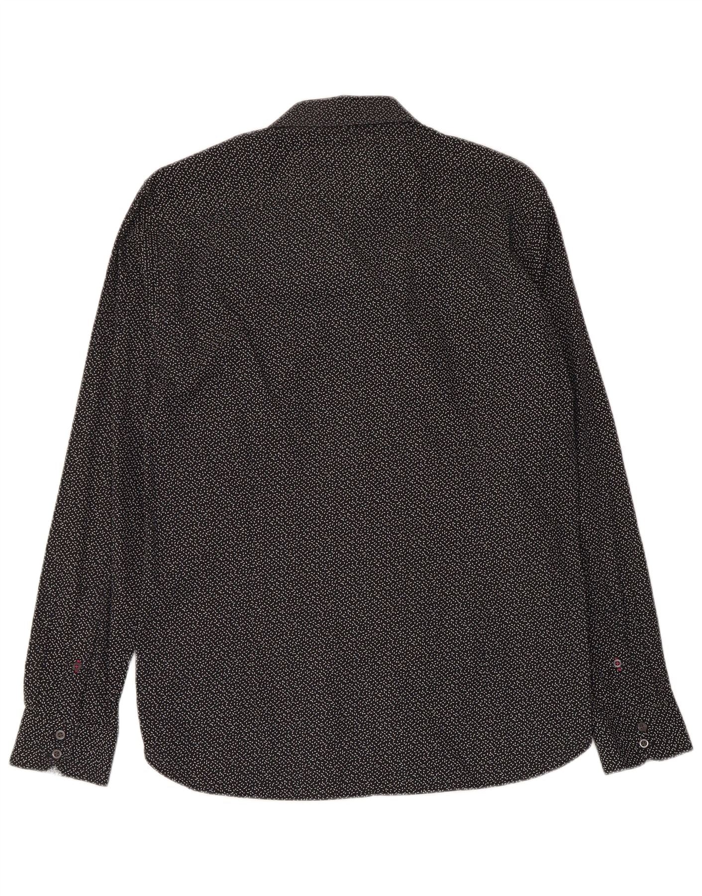 Ted Baker Mens Abstract Pattern Slim Fit Shirt Size 15 1/2 Medium Black - Image 2
