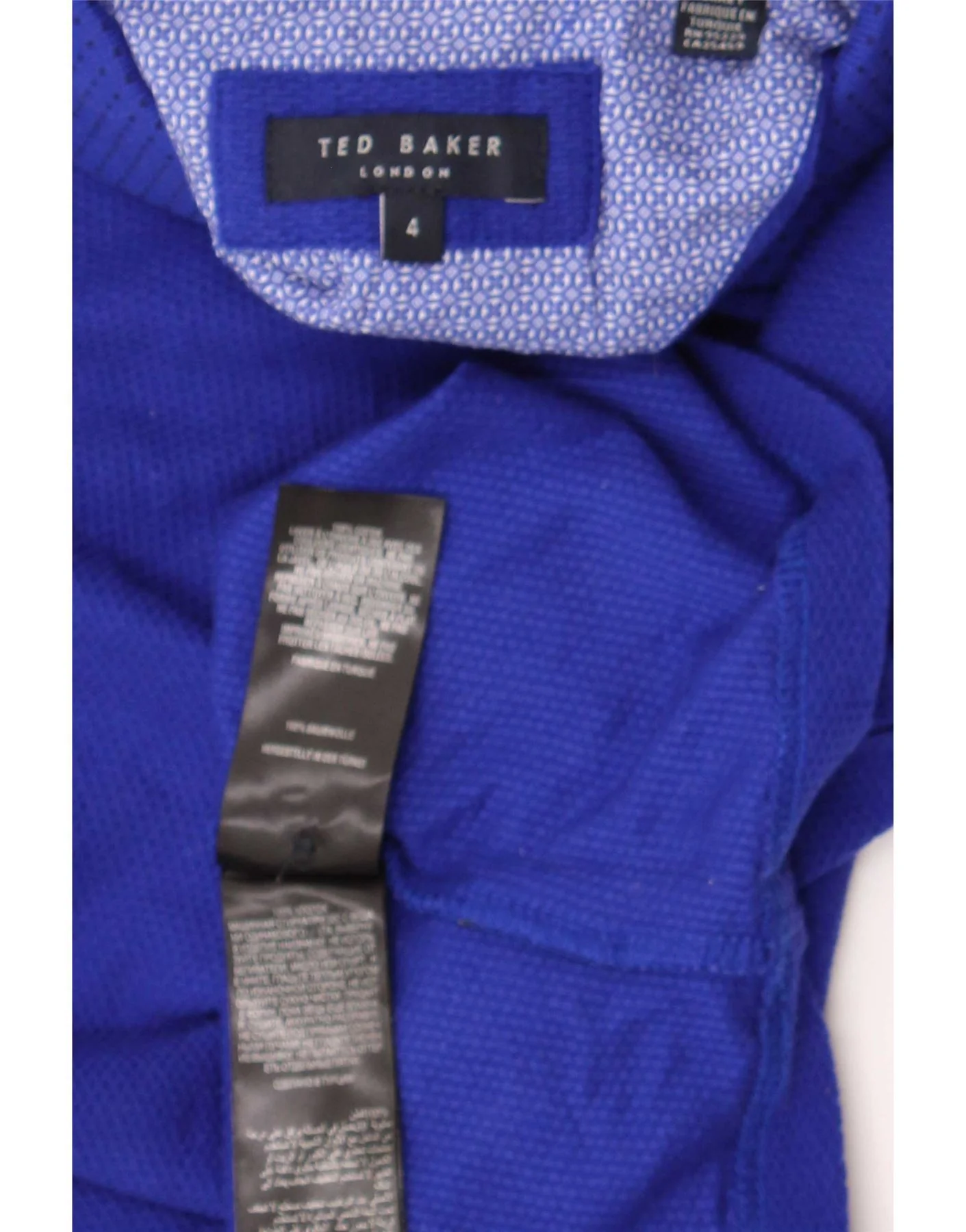 Ted Baker Mens Polo Shirt Size 4 Large Blue Cotton - Image 3