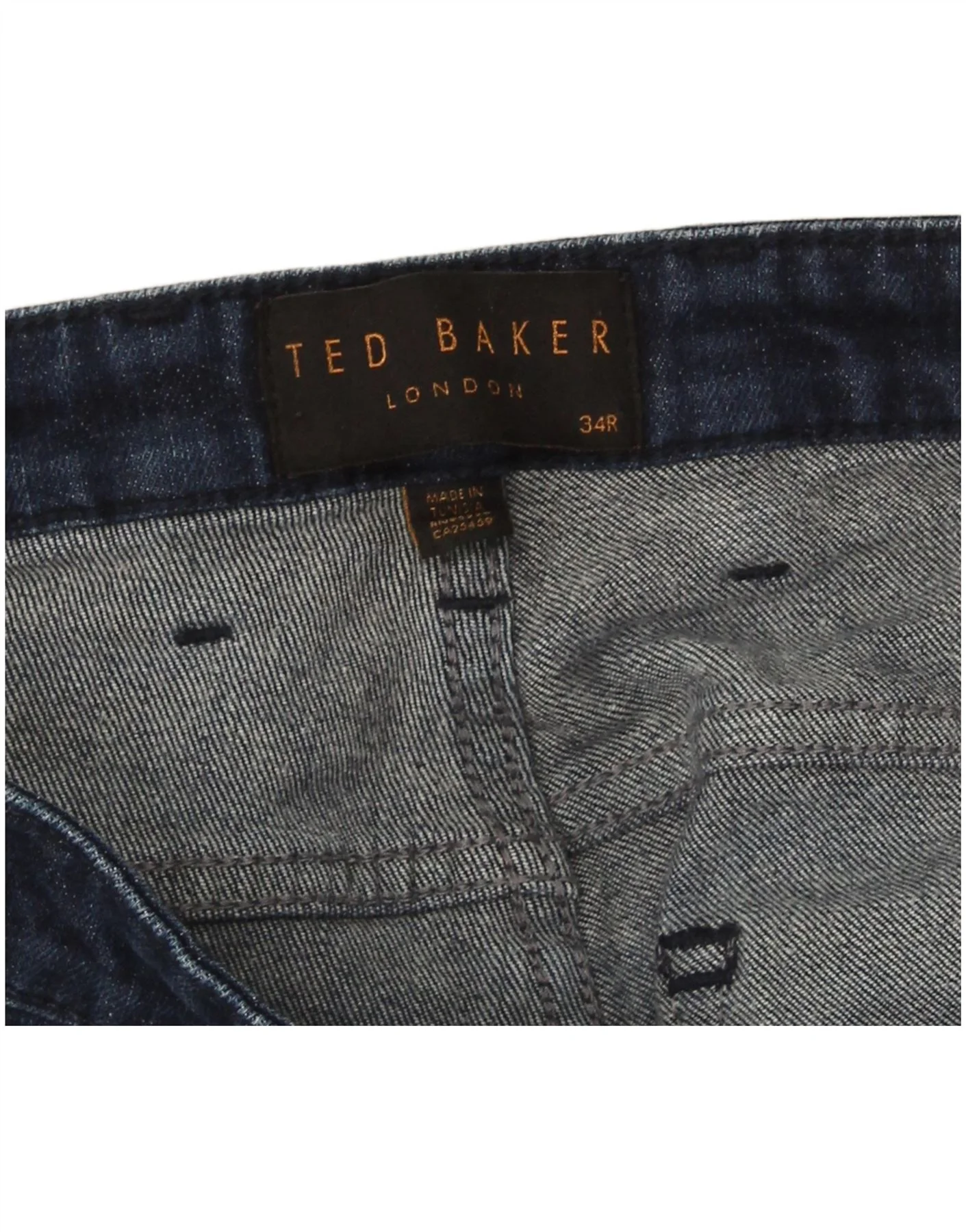 Ted Baker Mens Regular Slim Jeans W34 L32 Blue - Image 3