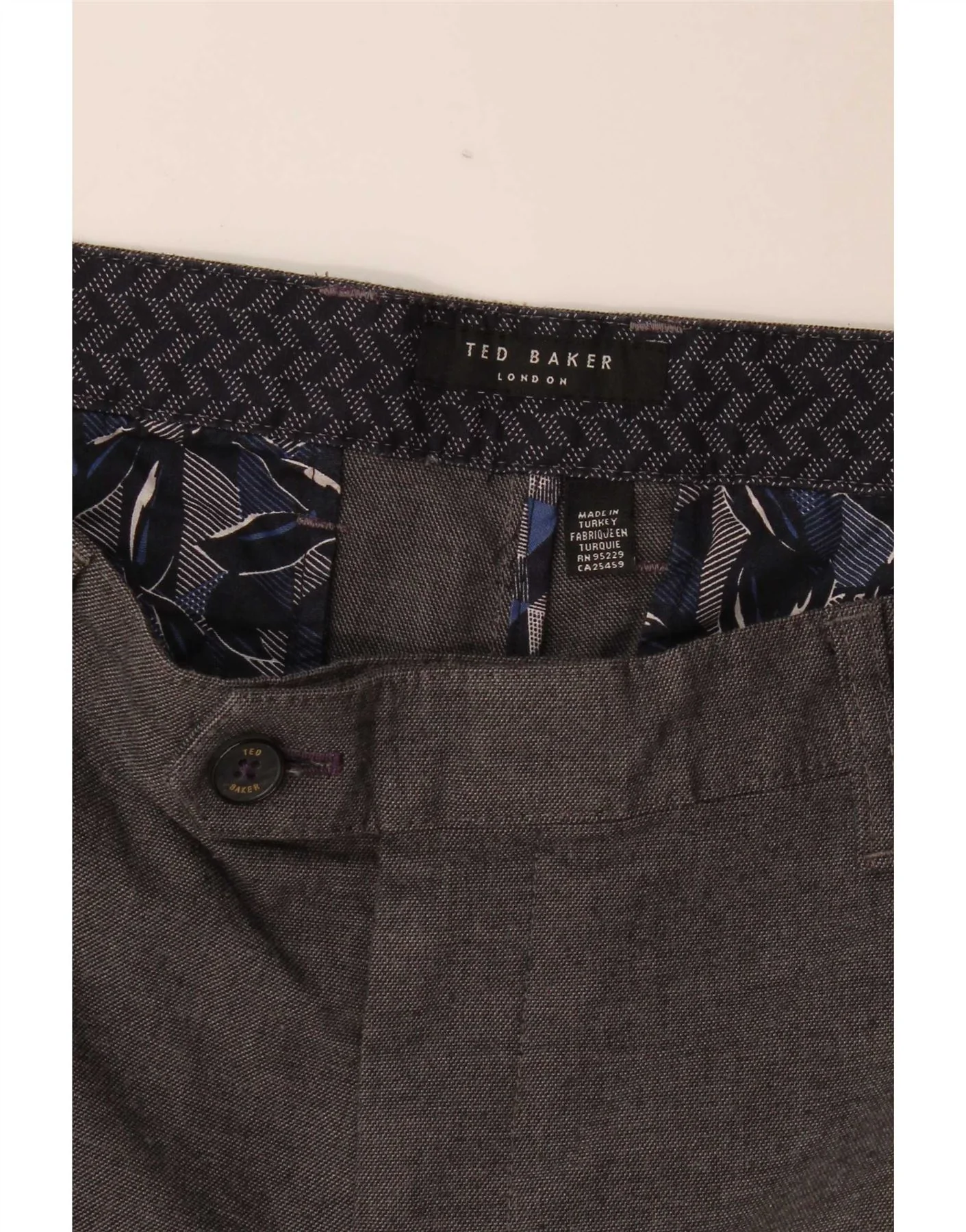 Ted Baker Mens Slim Suit Trousers W34 L31 Grey - Image 3